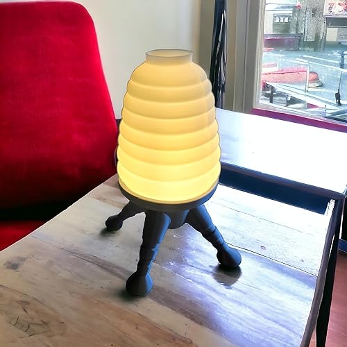 Miniatura 6 de Space Age Sci-Fi Midcentury Modern Hive Lamp Light LED Spaceship Inspired MCM Midmod 60s Office Desk Home Décor Lighting Dimmer Made In USA (Pink)