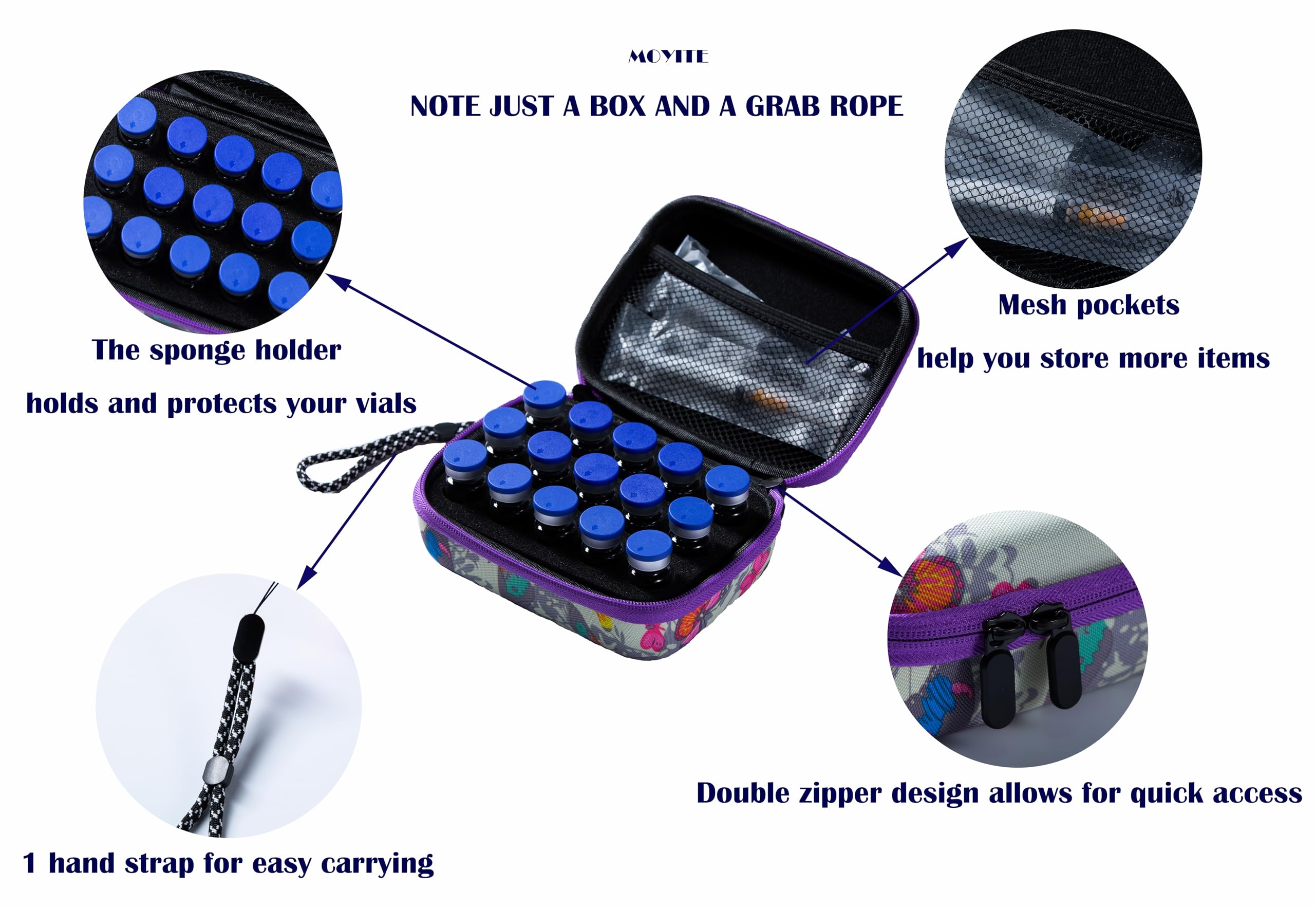 15 Slots Insulin Vials Fridge Organizers for Diabetics,Fit Standard 10ml U-100 Vials Safe,Butterfly Diagram,Not Fit Tall Vial