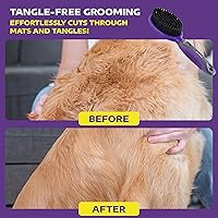 Vista 4 de Hertzko Bristle Brush for Dogs and Cats with Long or Short Hair - Dense Bristles Remove Loose Hair from Top Coat, Removes Tangles, Dander, Dust