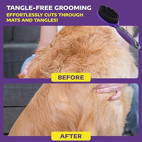 Miniatura 4 de Doble cara cepillo para polvo Slicker flexible por hertzko  Elimina Loose Cabello, enredos, y Nudos,  Cabeza flexible piel de contornos de su