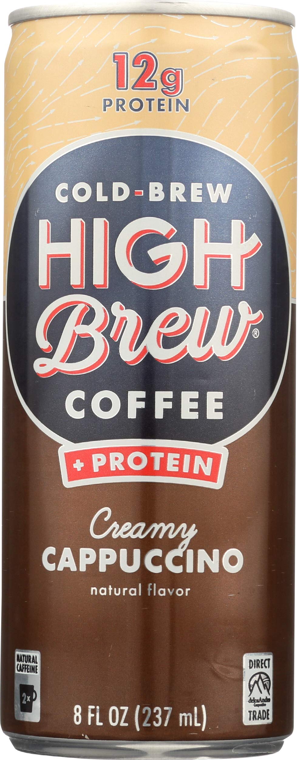 High Brew Cold Brew Coffee, Mexican Vanilla, 8 Fl Oz Can, Pack of 12 & Cold Brew Coffee Creamy Cappuccino Plus Protein, 8 Fl Oz, Pack of 12