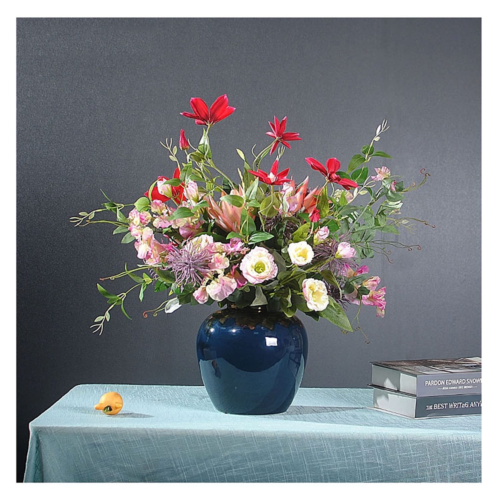 CHAMEEN Kunstbloemen in vaas zijden rozen bloemen vazen bloem boeketten keramische vaas keuken tafeldecoratie CHAMEEN Kunstbloemen in vaas zijden rozen bloemen vazen bloem boeketten keramische vaas keuken tafeldecoratie