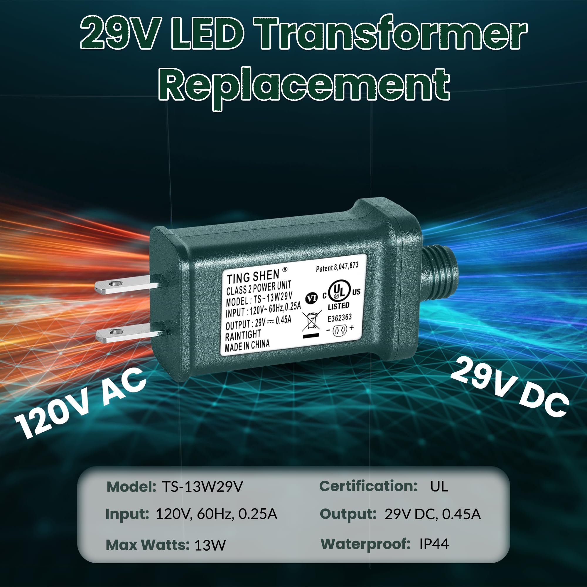 Christmas Light Extension Pole 29V 13W LED Power Supply Transformer ...