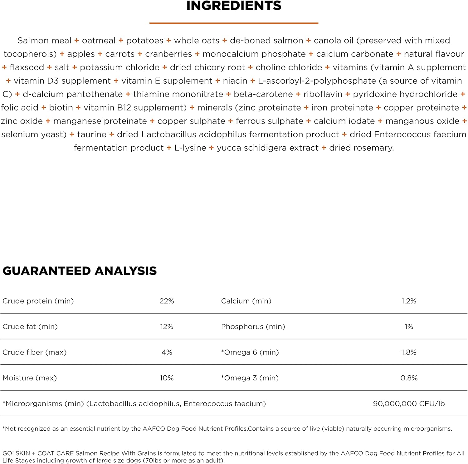 Go! Solutions Skin + Coat Care Salmon Dry Dog Food with Grains, Chicken-Free, Healthy Kibble with Omega-3s & 6s for Soft, Shiny Fur, for Puppies, Adults, & Seniors, 3.5 lb Bag - Image 4