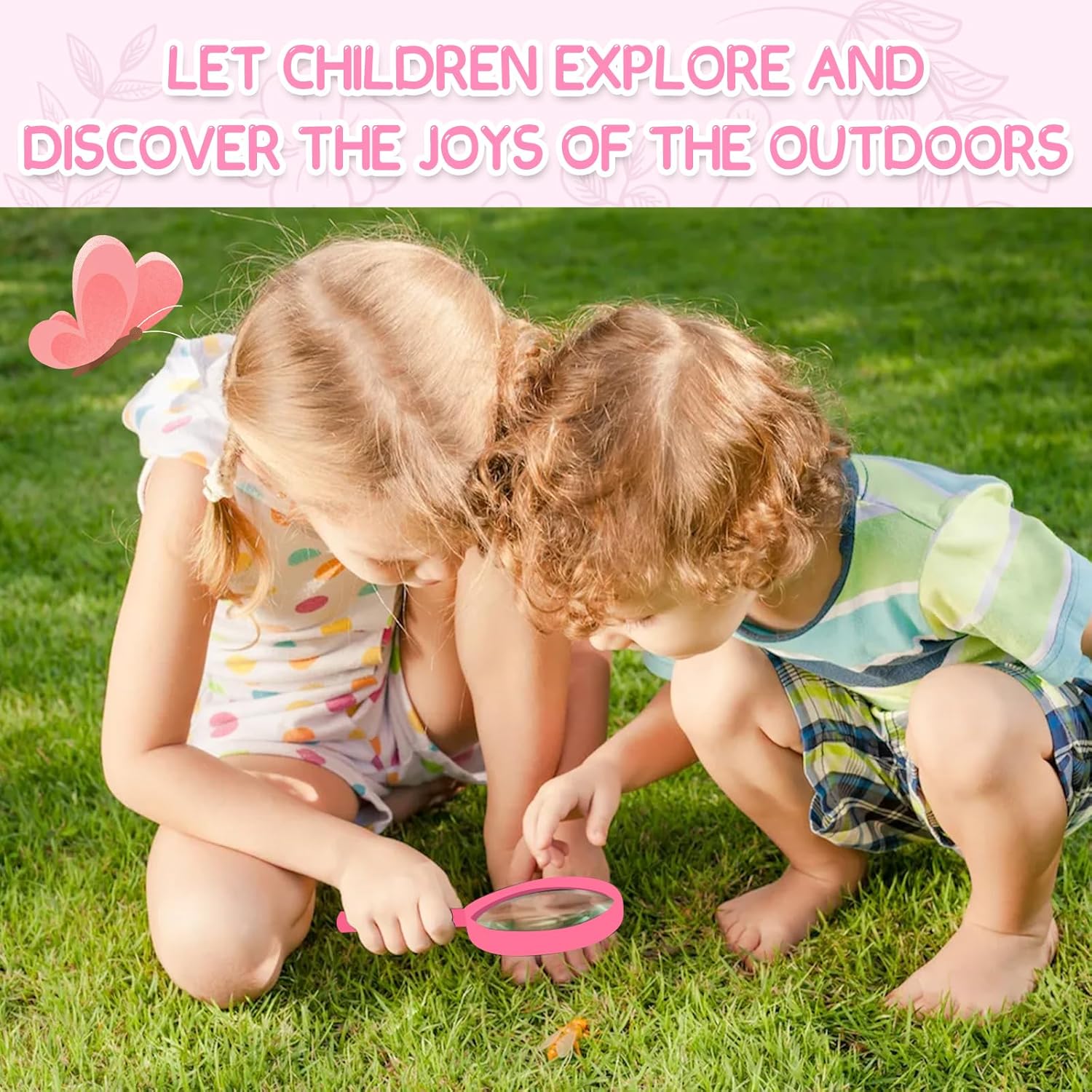 Bug Catcher for Kids Explorer Kit Kids Bug Catching Kit, Bug Catcher Kit for Kid with Binoculars, Magnifying Glass, Butterfly Kit for Girls Aged 3+(Pink) - Image 5