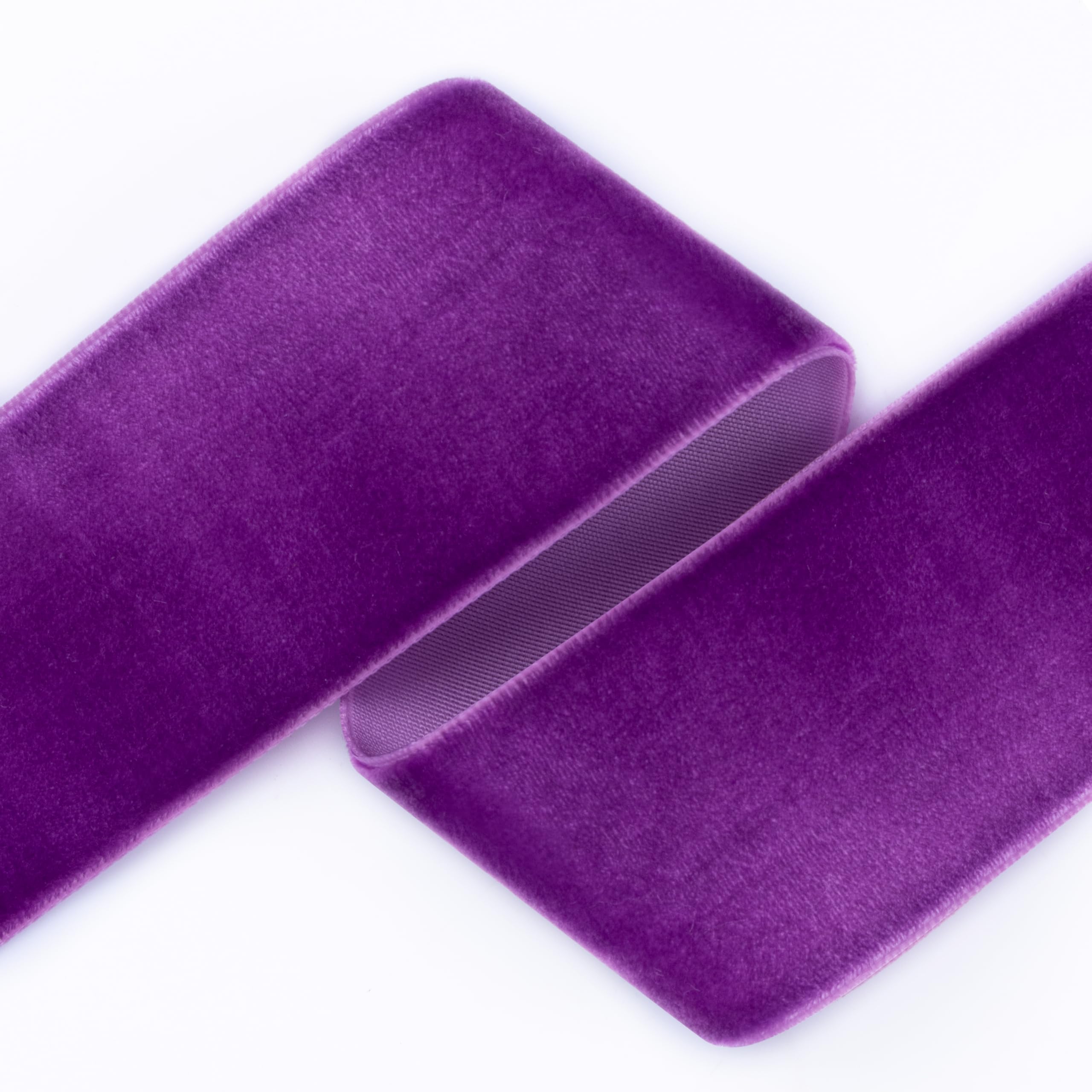 Foshird Purple Velvet Ribbon for Gift Wrapping 1.5 inch(38mm) x 10 Yards Single-Sided Thick Purple Ribbon for Christmas Tree Hair Bows DΓ©cor Party Crafts DIY Florist
