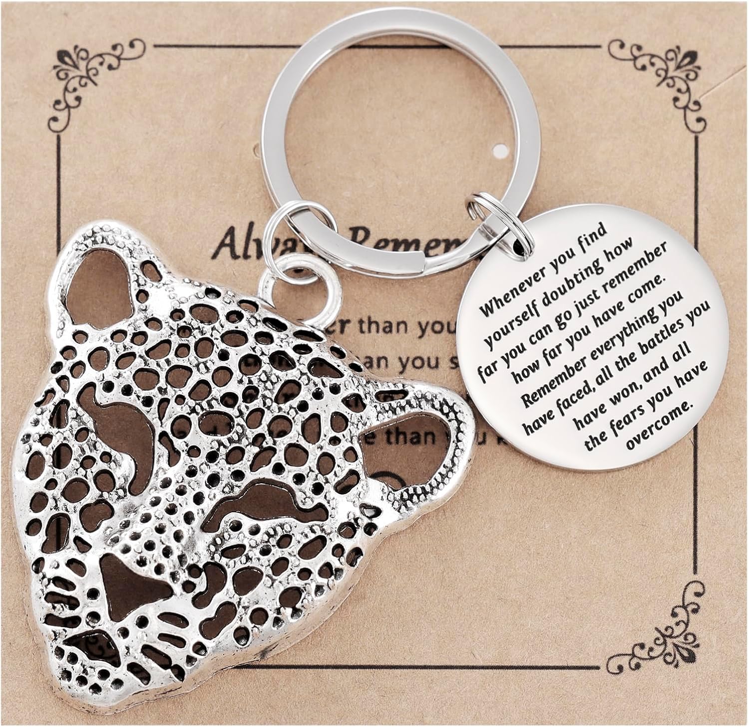 HUTIMY Cheetah Keychain for Women Gifts Leopard Charm Jewelry Set Ideas Cheetah Pendant Keychain - Image 2