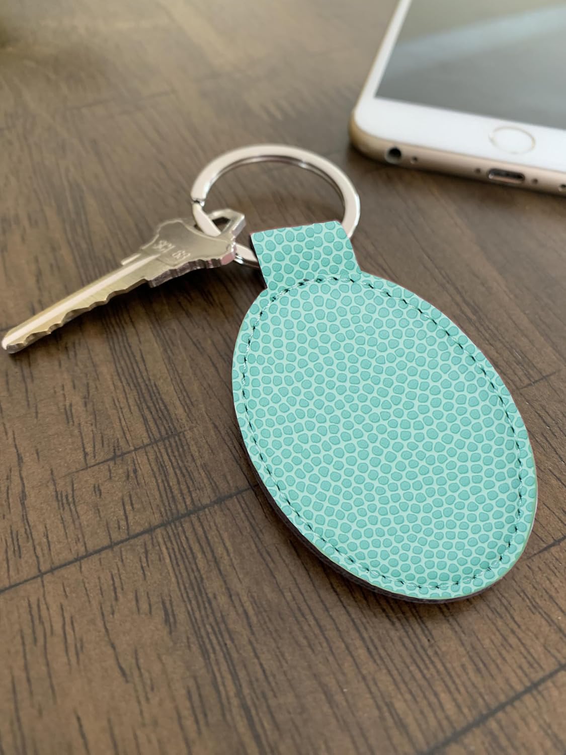 LaserGram Oval Keychain, Bulldog Dog, Personalized Engraving Included - Image 5