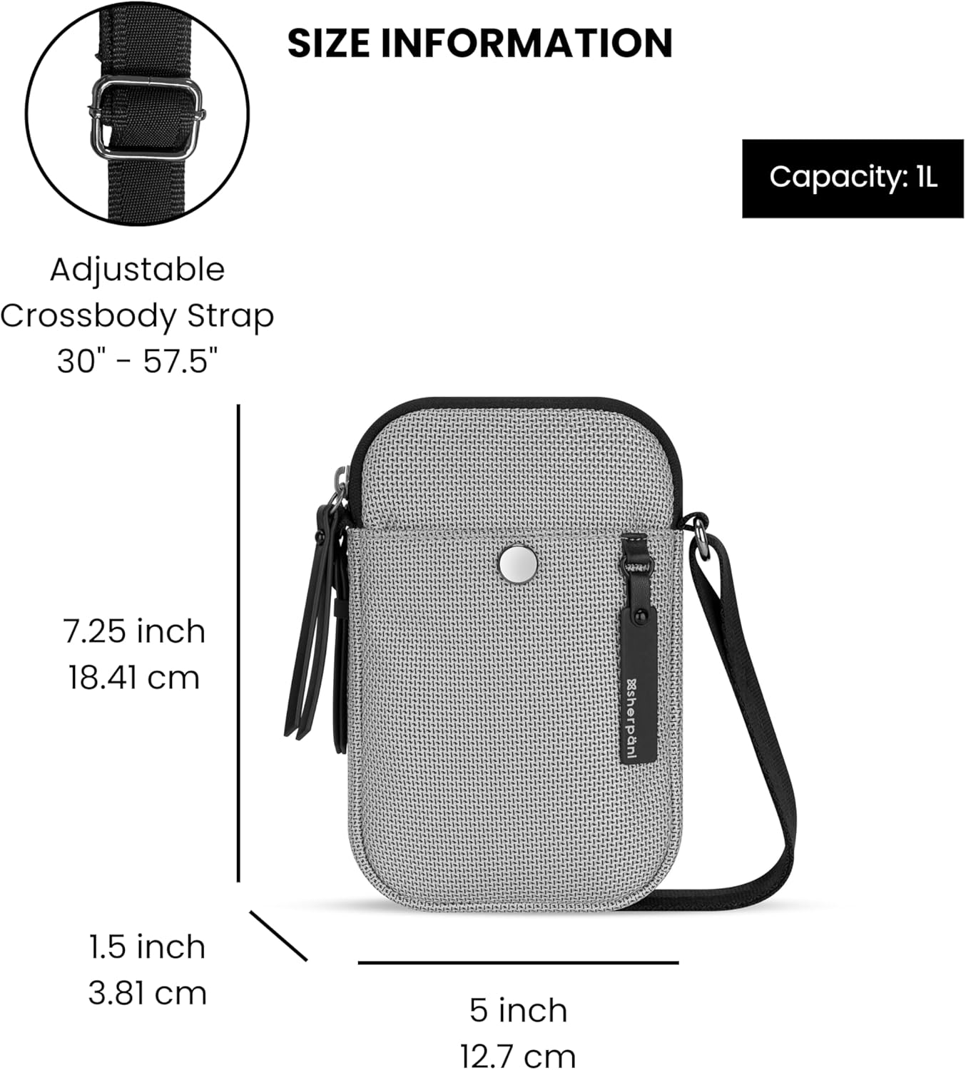 Sherpani Simplicity, Small Anti Theft Crossbody Wallet, Travel Shoulder Bag, Purse with Card Holder Organizer for Women