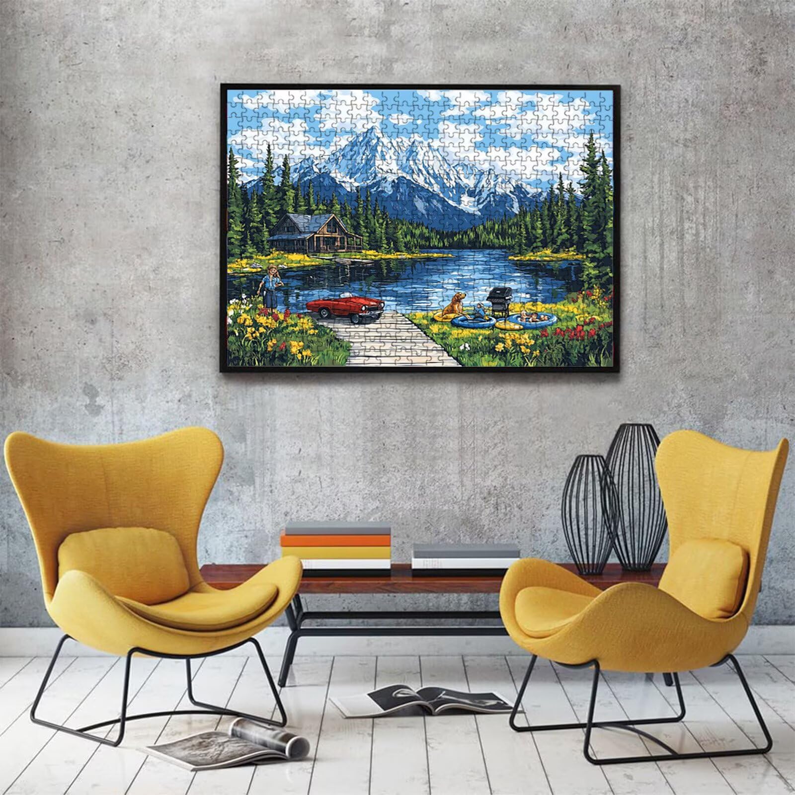 Puzzle lago paesaggio, Puzzle Adulti 3000 pezzi, Puzzles Legno con Squisita Scatola di Imballaggio, Rompicapo per Esperti con Incastro Perfetto, Stampa Alta Definizione, Regalo per Adulti W3H-904