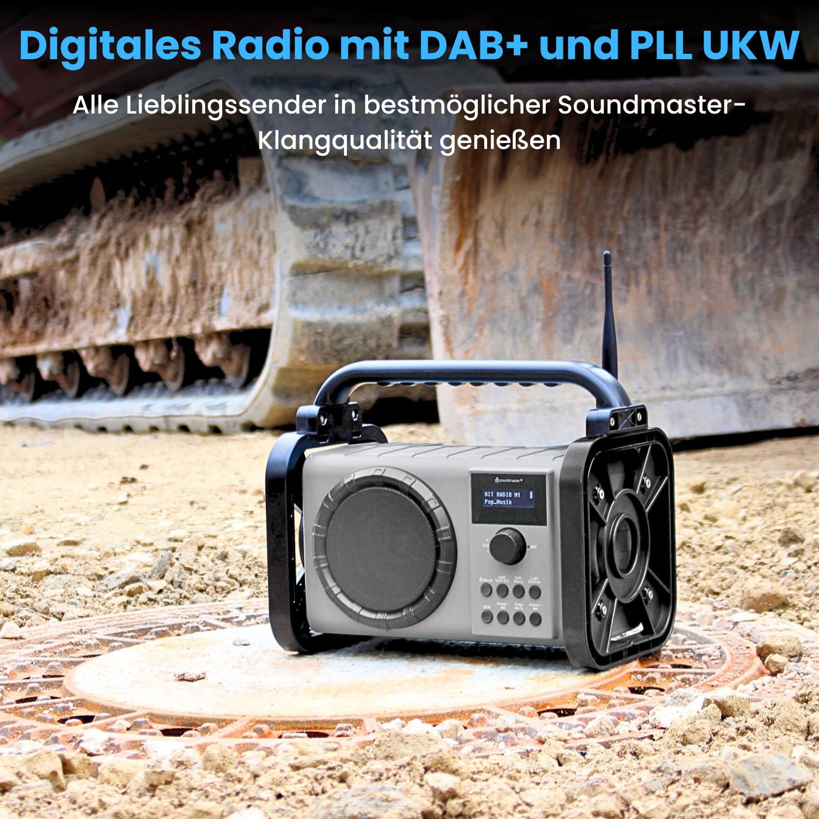 Soundmaster Radio da cantiere DAB80SG DAB+ FM Bluetooth batteria agli ioni di litio