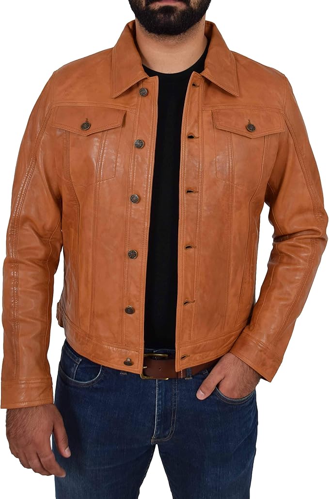 tan trucker jacket