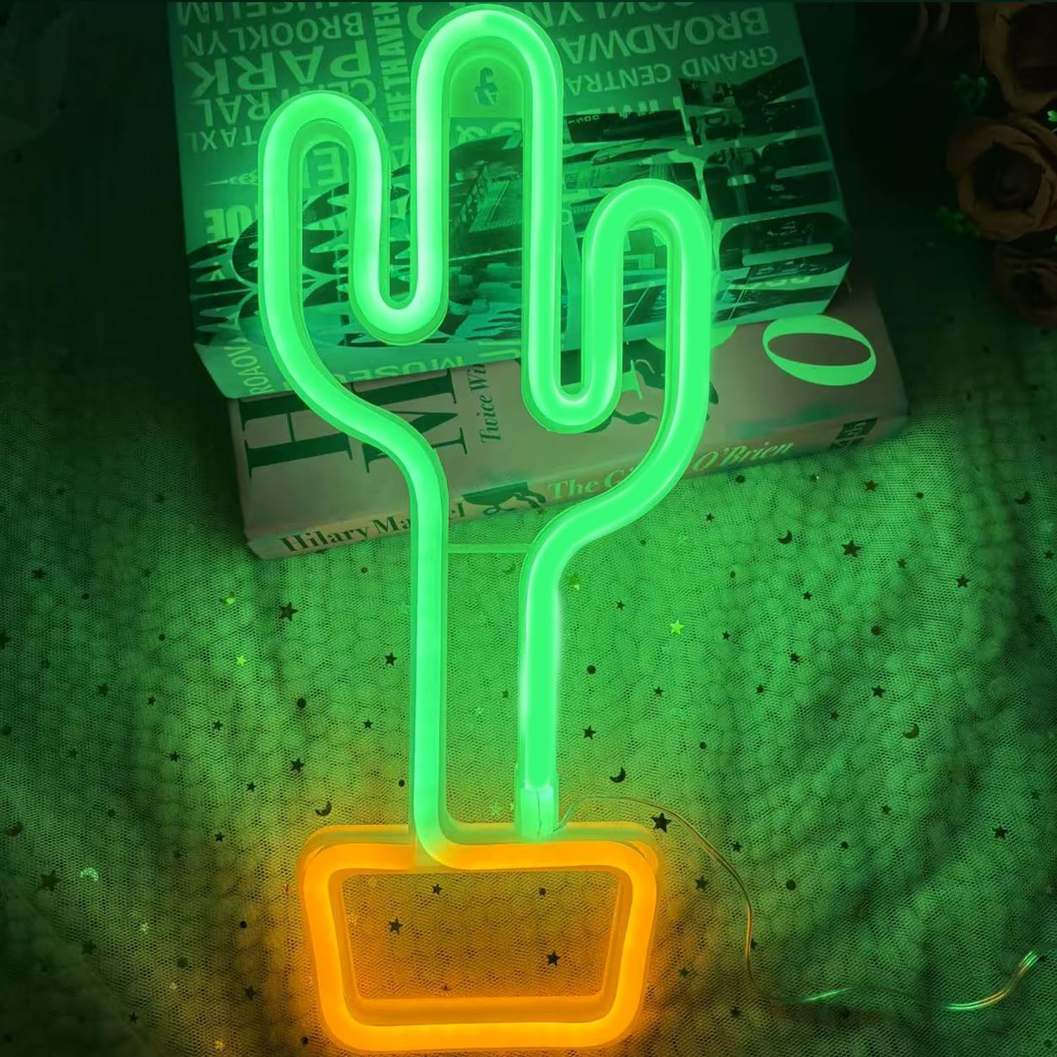 Cactus Neon Signs Cactus Wall Decor Green Neon Light LED Signs for Home Decor, Cactus Light Neon Signs, 30x15x1 cm / 11.7x6x0.39in - Image 4
