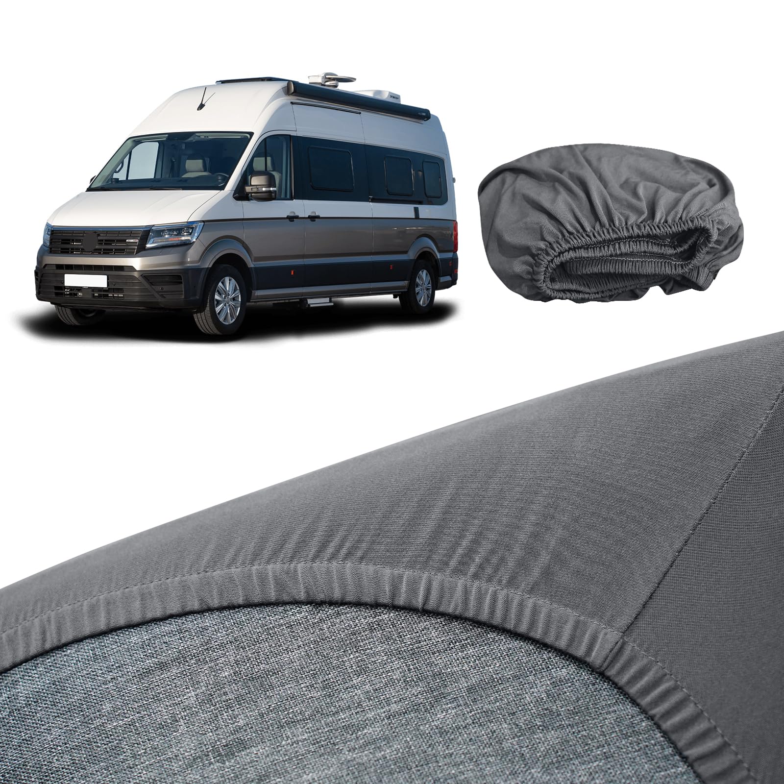 Sábana Bajera Repuesto para VW Grand California 680 3 Piezas, Lujo Sábana Ajustable para Autocaravana Cama Trasera, Loft Techo Emergente Accesorios para Autocaravana