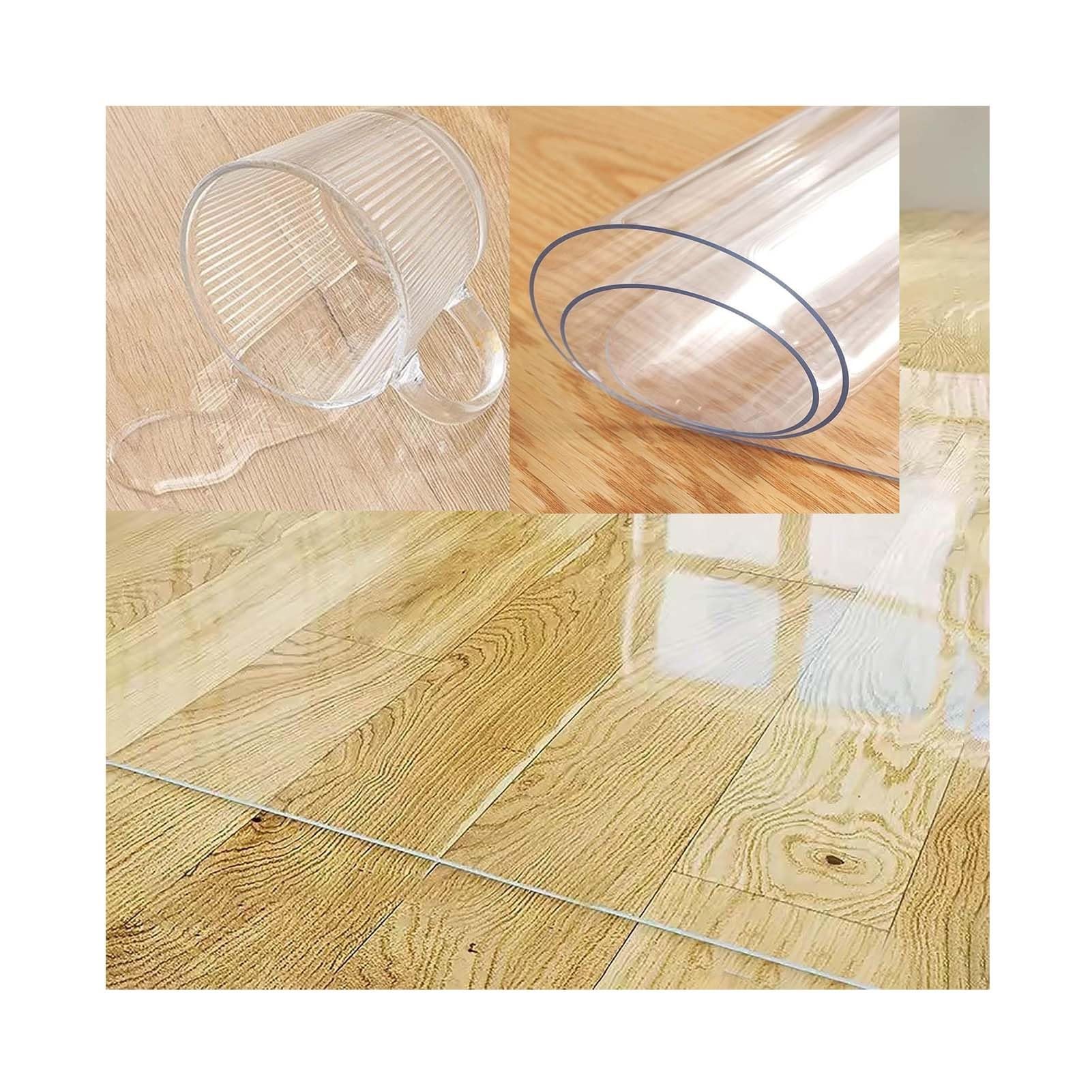 Tapis de protection de sol imperméable en PVC transparent personnalisable - Rectangulaire - 100 x 400 cm - Facile à nettoyer - Idéal pour les chaises de bureau et la protection des poils