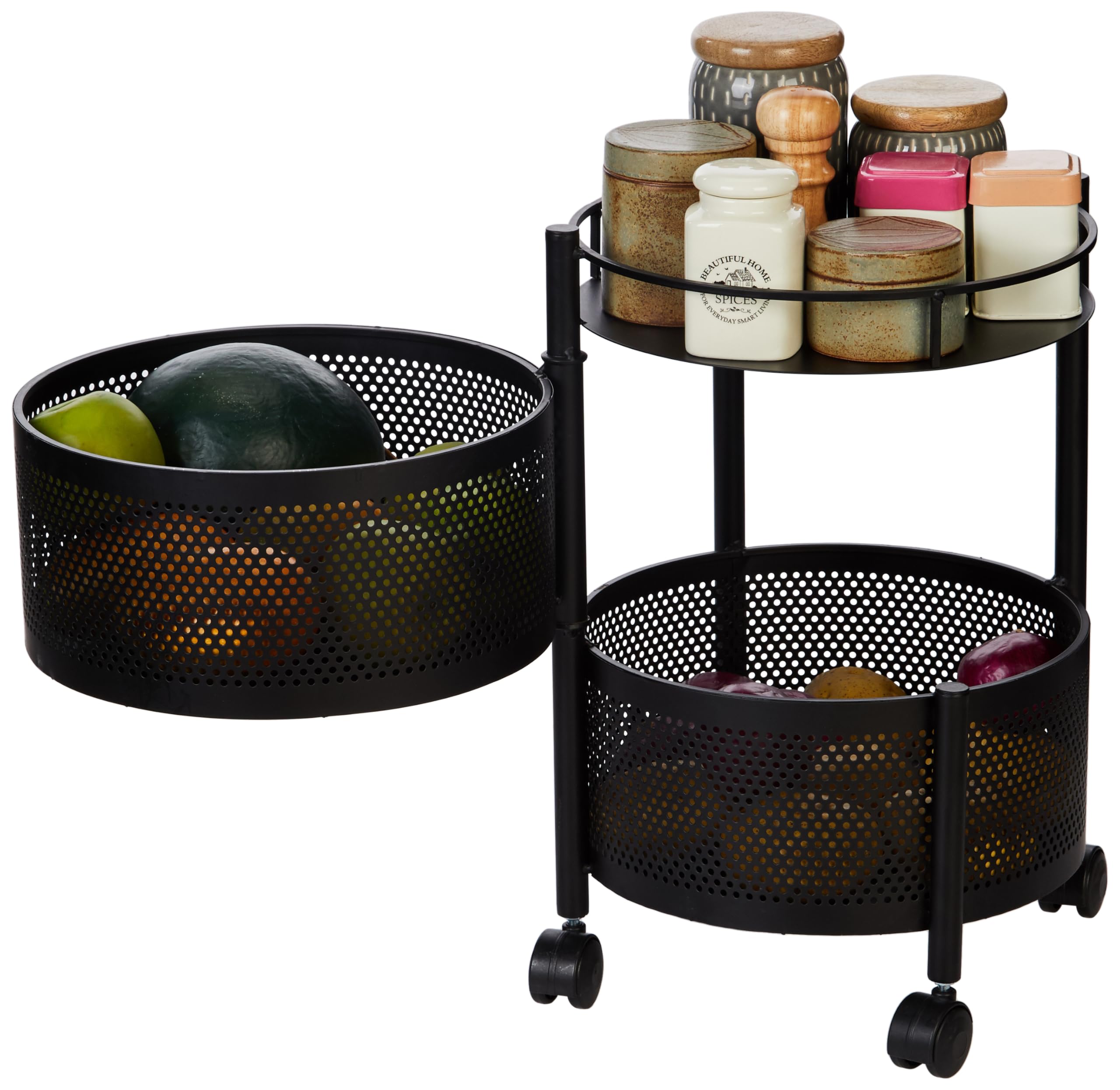 Amazon Brand - Solimo GI Round Trolly 2 Layer Black (B0CB5P3WCP) Amazon Price History, Amazon Price Tracker