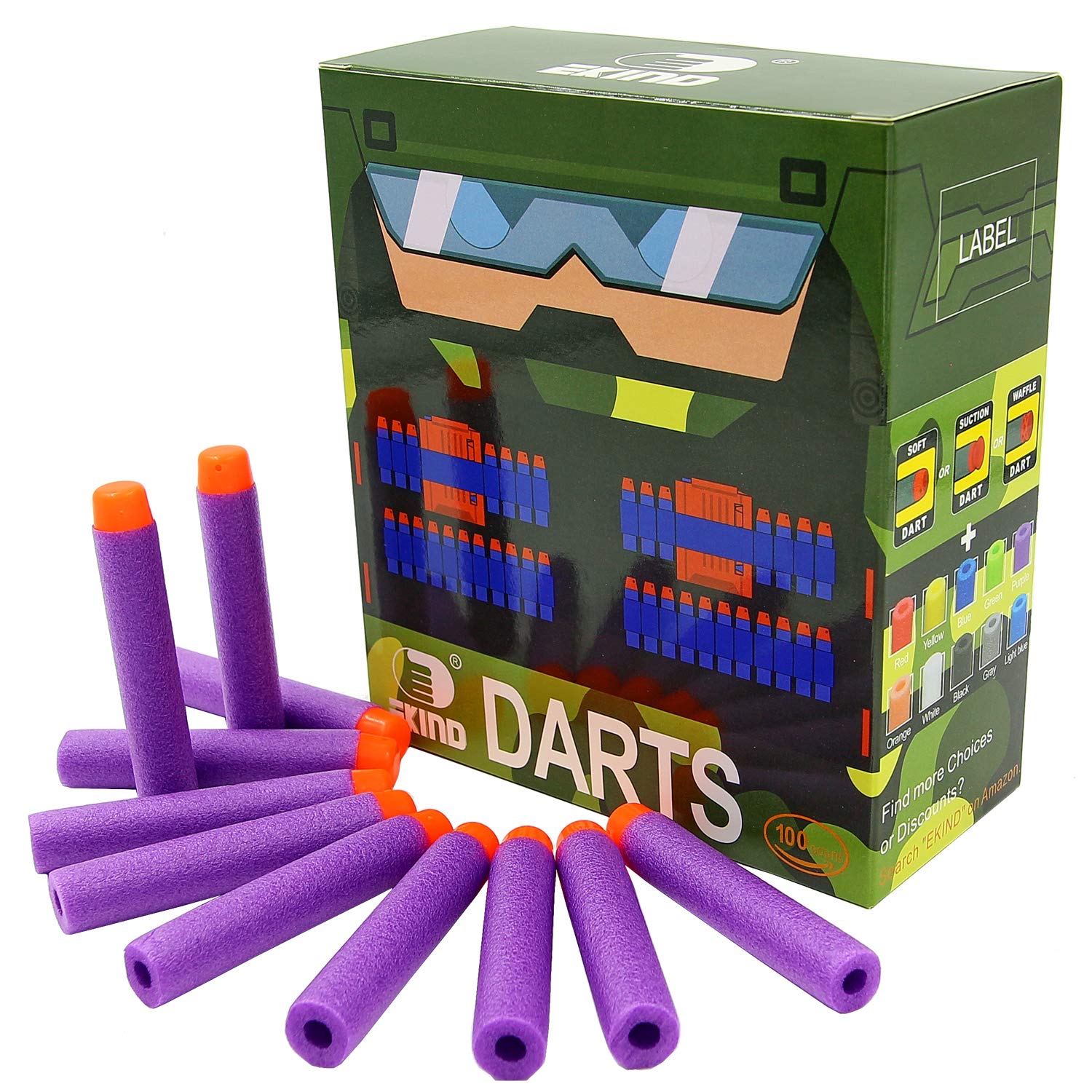 EKIND 100Pcs Darts Refill Pack Compatible for Nerf N-Strike Elite Series (Purple)