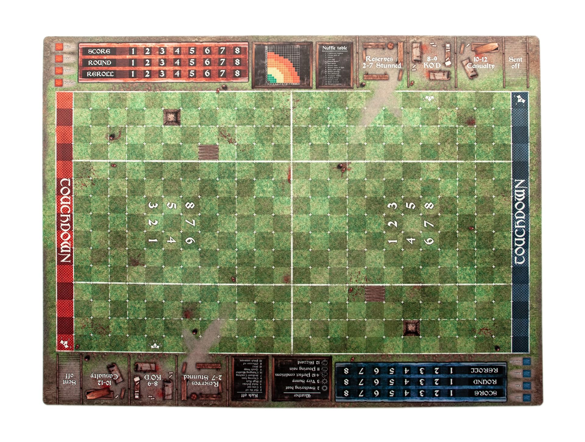 Pitch 35,5" x 27,5" / 90 x 70 cm - Alfombrilla de Goma Compatible con Blood Bowl