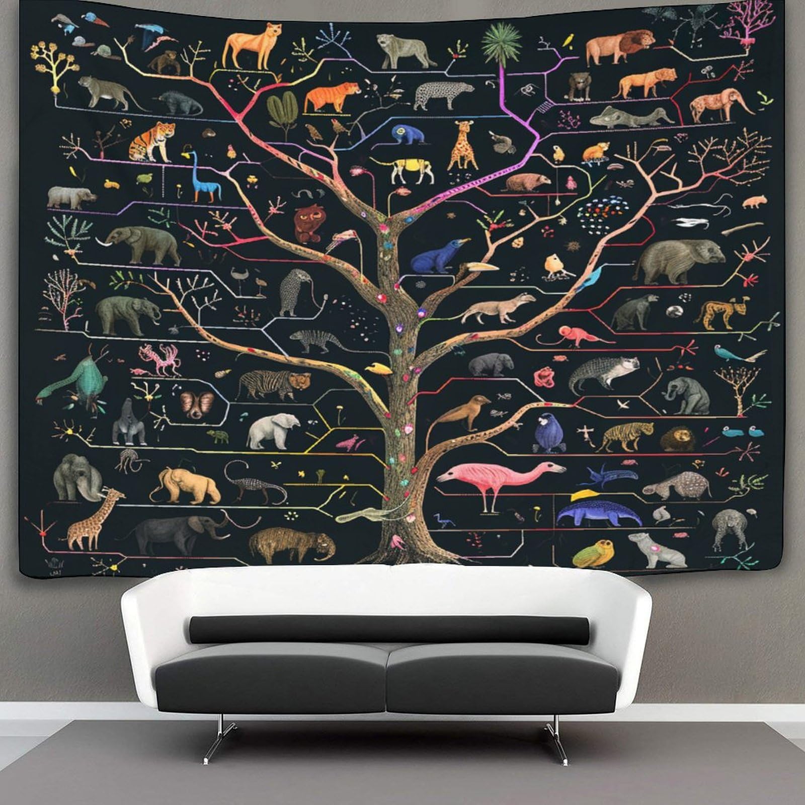 kaiyun Animal Kingdom Tapestry Wall Hanging Plant Wall Art for Living Room Bedroom Dorm 100cmx150cm