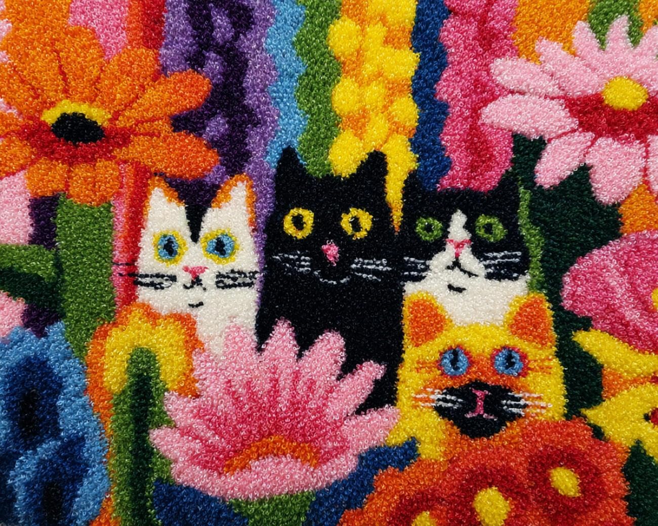 AMBATTERY Latch Hook Rug Kit Cartoon Cat 60x40cm