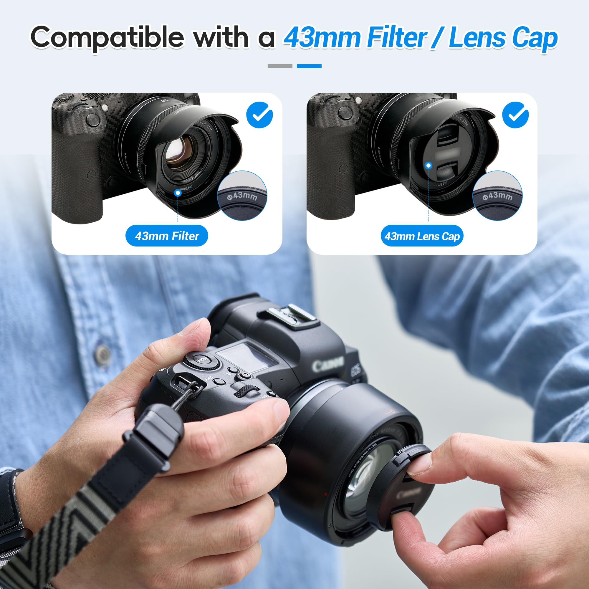Amazon.com : RF 50mm Lens Hood Shade for Canon RF 50mm f/1.8 STM