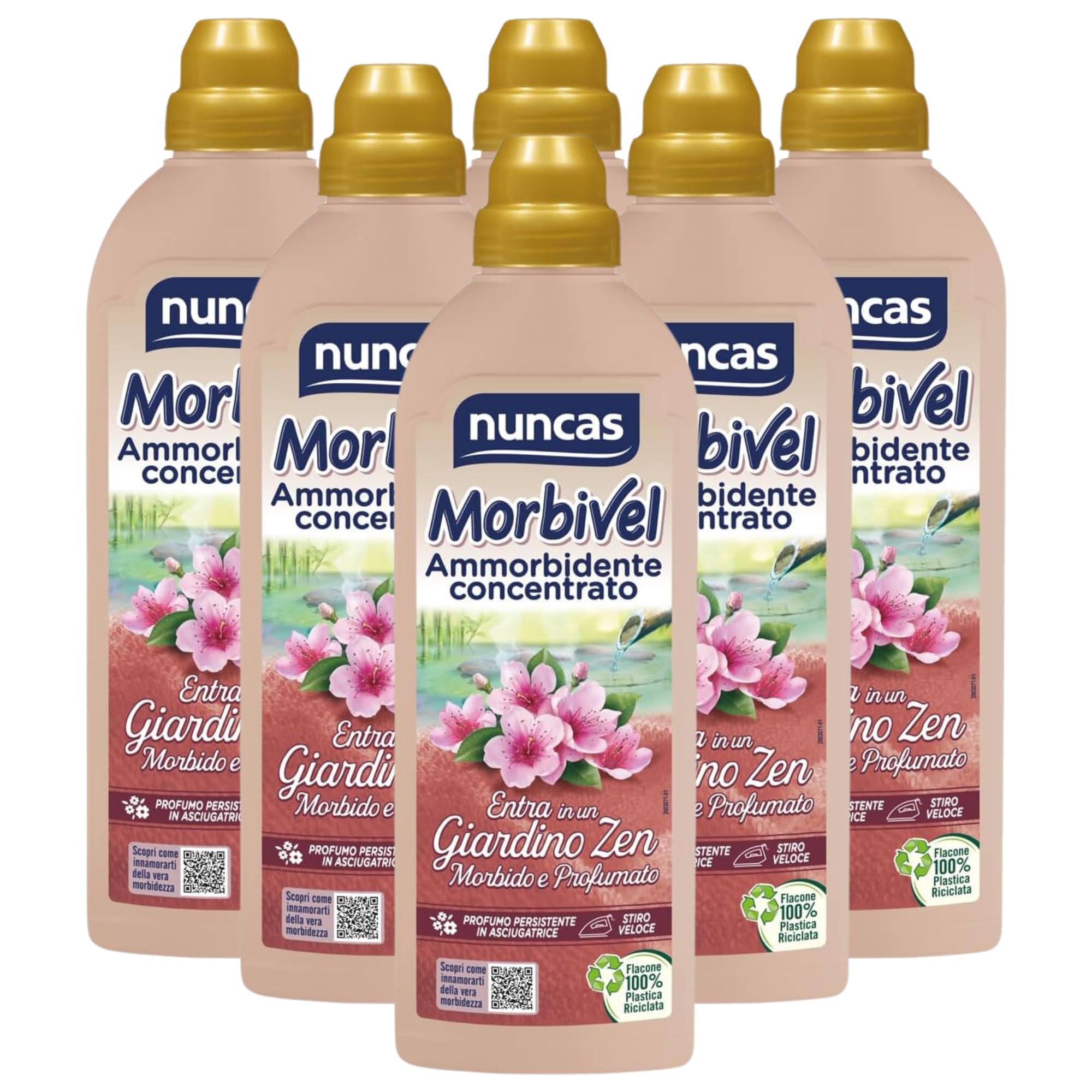 6x Morbivel, Ammorbidente Concentrato. Entra In Un GIARDINO ZEN Morbido e Profumato 750ml