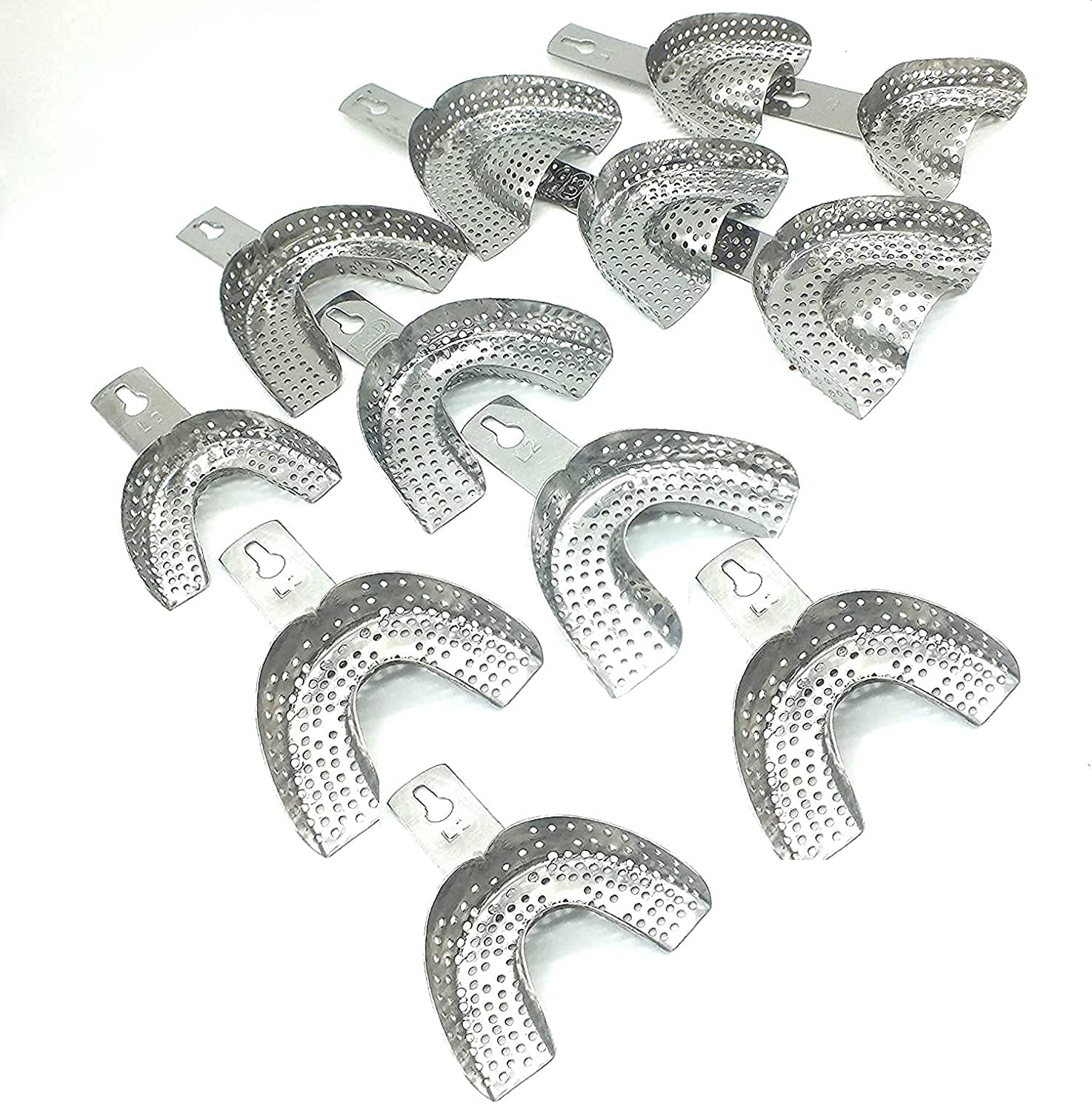 TRUBIOLOGY Dental Impression Trays Perforated Indian Set of 10 Pcs (5 Pairs Upper and Lower)-image-21