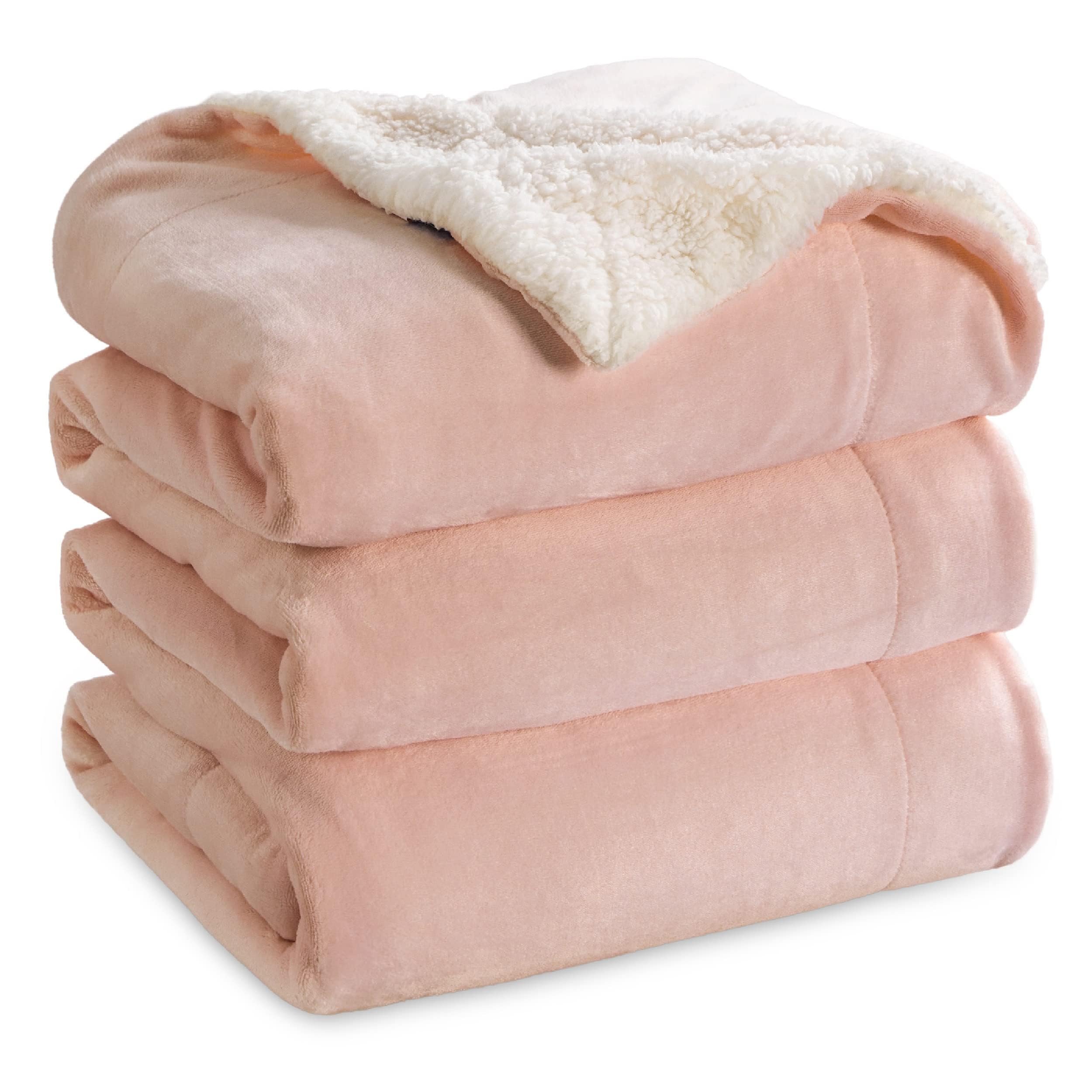 Bedsure Sherpa Fleece Throw Blanket - Thick and Warm, Fluffy Microfiber & Solid Soft Blank...