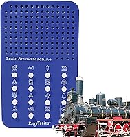 ZanyTrains Train Noisemaker with 16 Realistic Sounds - Whistles, Horns, Conductor Phrases, Engine Noises - Portable Sound Board Toy for Kids & Train Fans