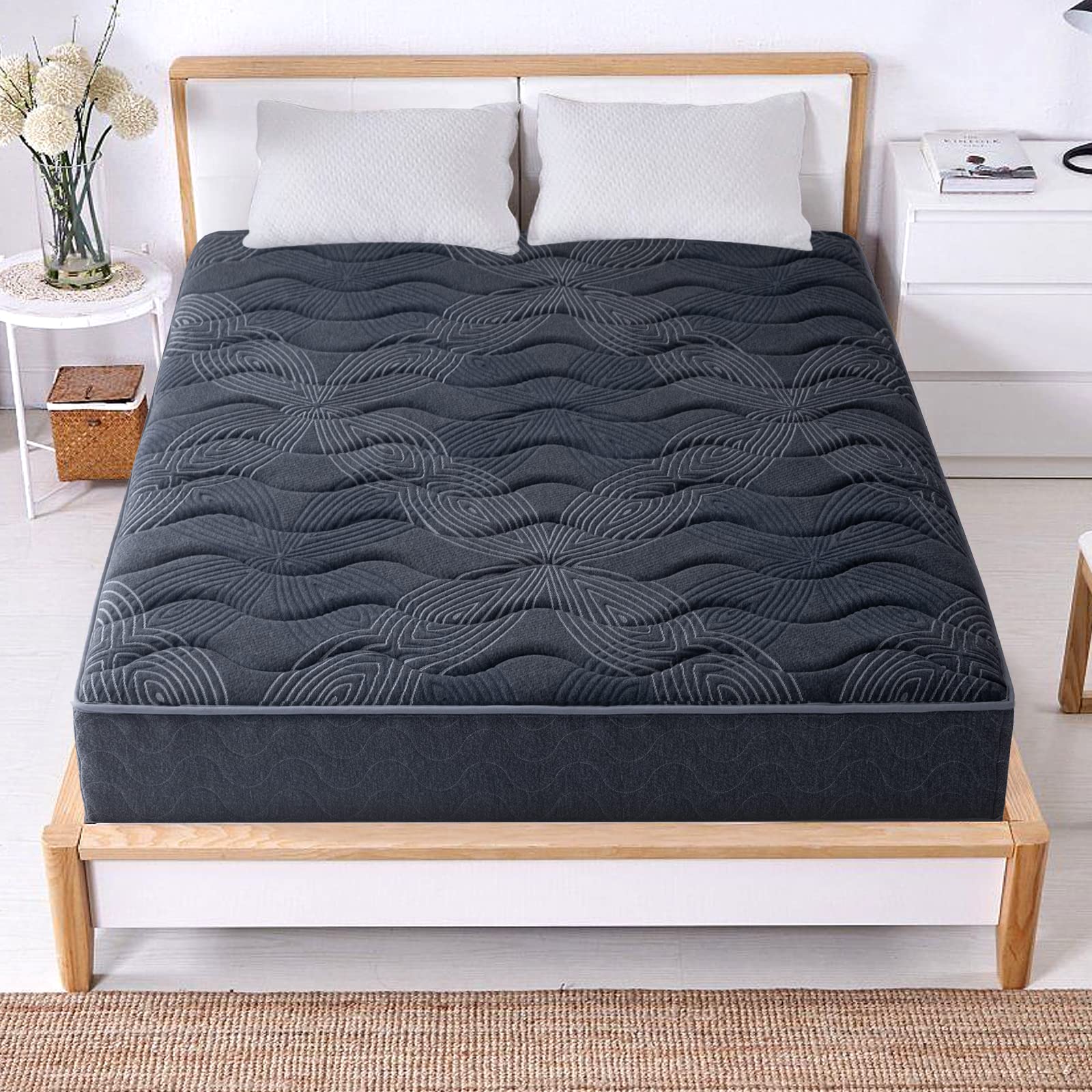 Twin Mattress 9 Inch,Memory Foam Innerspring Hybrid Mattress, Cooling Gel Memory Foam Mattress in a Box,Twin Size Mattress Medium-Firm Feels,CertiPUR-US Certified,Made in USA