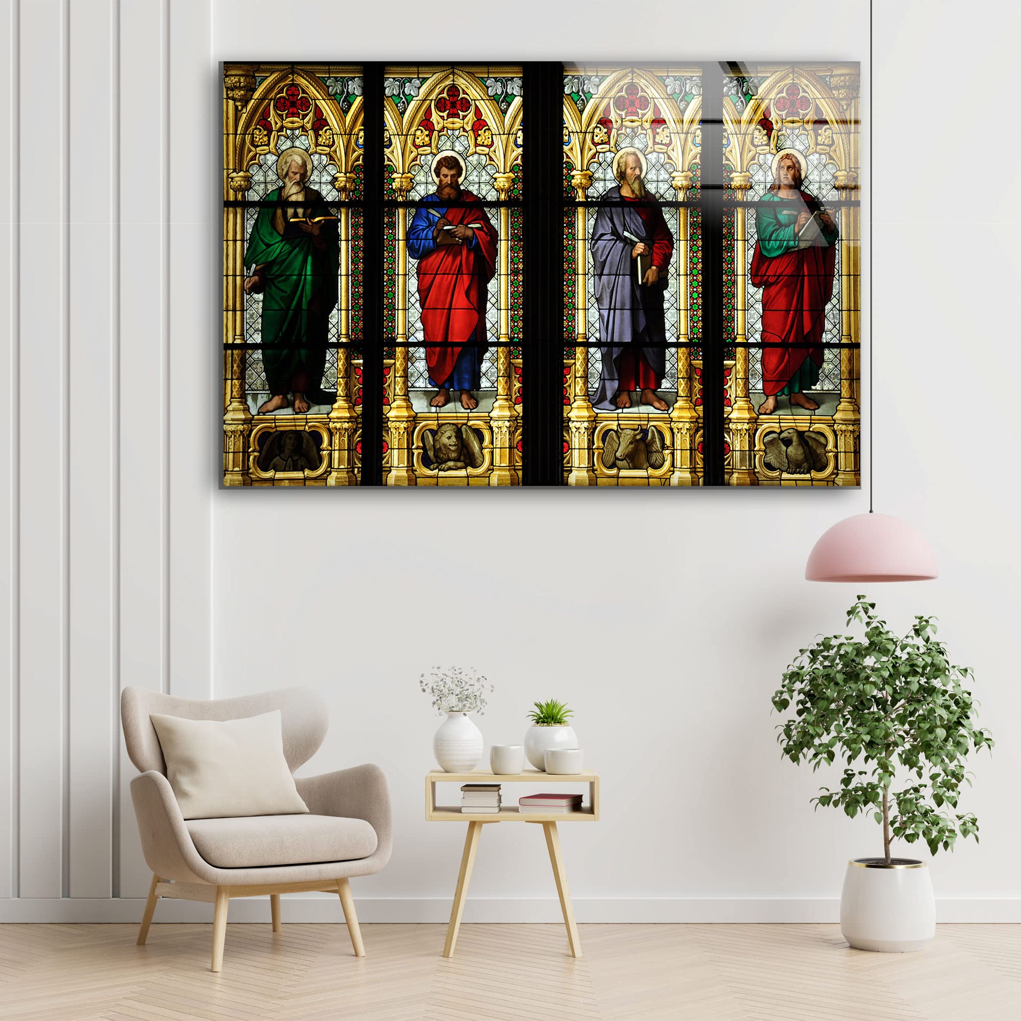 Myphotostation, Cattedrale di Colonia, arte da parete in vetro temperato colorato, 76 x 60 cm, arte da parete astratta moderna, stampa su vetro, grande arte da parete per soggiorno, pannello in vetro