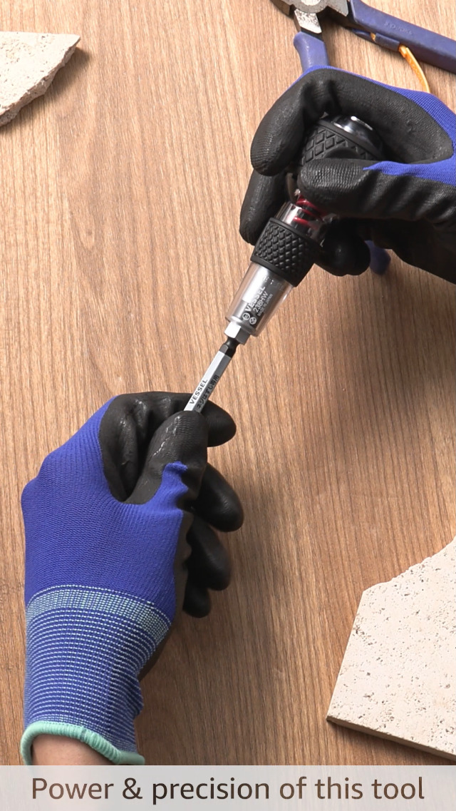 VESSEL 230HW-2 Ball Grip Screwdriver – Penetration Type, +2 X 100mm, 6.35mm Hex Bit, Made In Japan