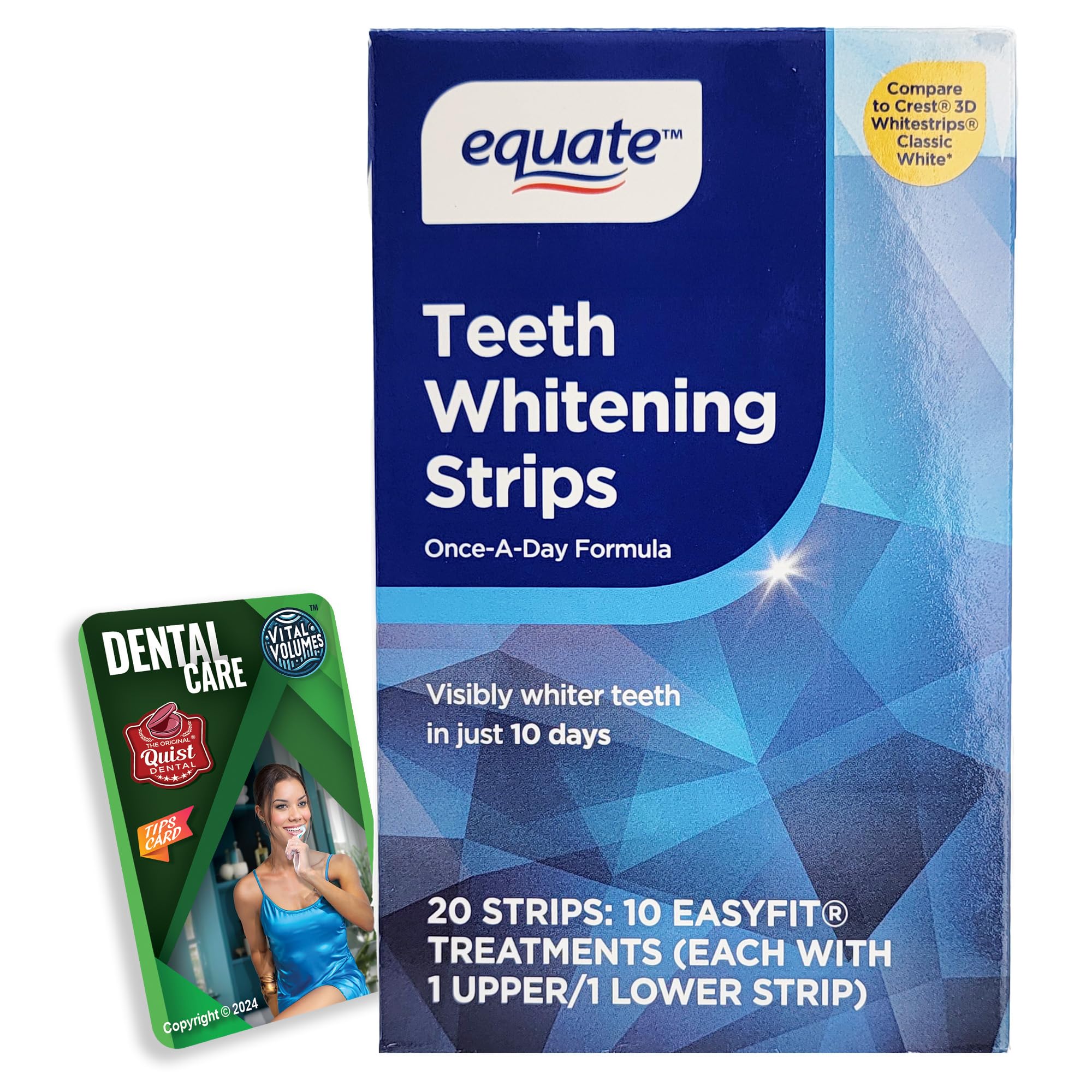 Teeth Whitening Strips 10 Easyfit Treatments (1 Upper/1 Lower Strip for 20 Total Strips)