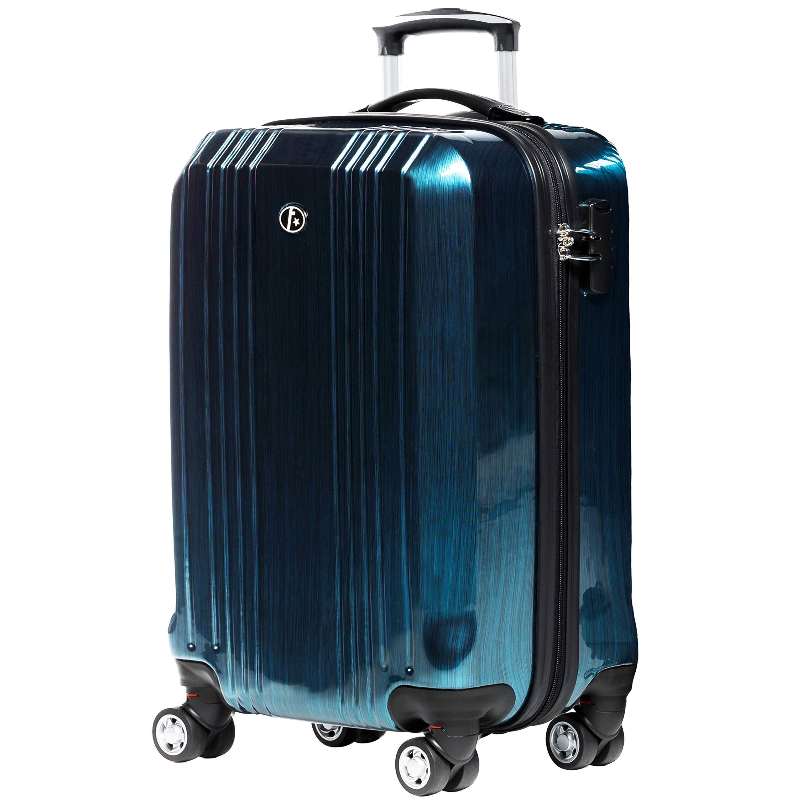 FERGÉ Bagage Cabine Rigide à 4 roulettes Cannes Valise Bagage à Main Trolley Bleu