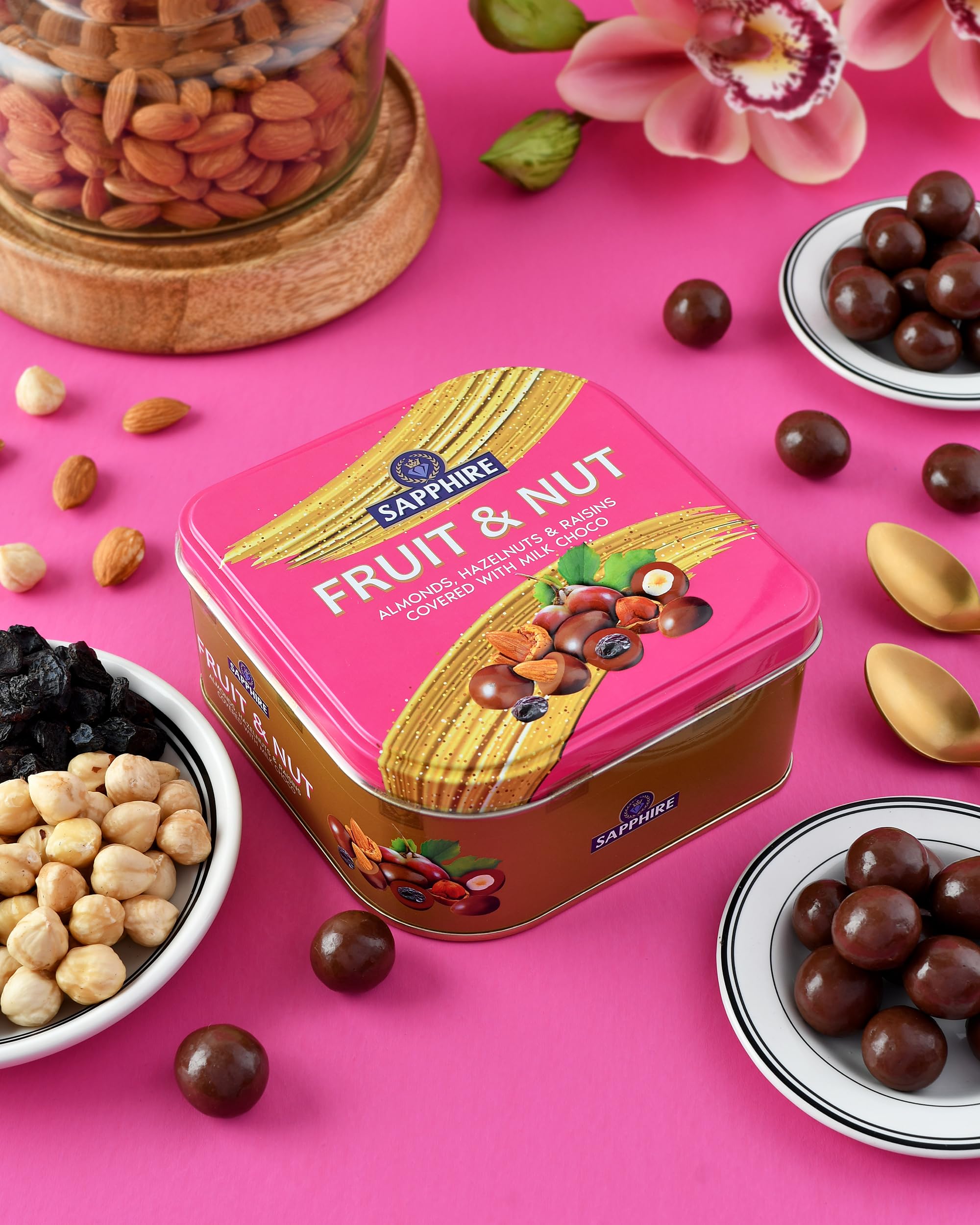 Hyperfoods® Bhai Dooj Tikka for Brother Chocolates Gift Hamper Sapphire Tin Box Fruit And Nuts Chocolates 90Gm Chocolates Gift Pack BhaiDooj Tika BhaiDooj Diwali Hamper Gifts Diwali Gift pack-image-18
