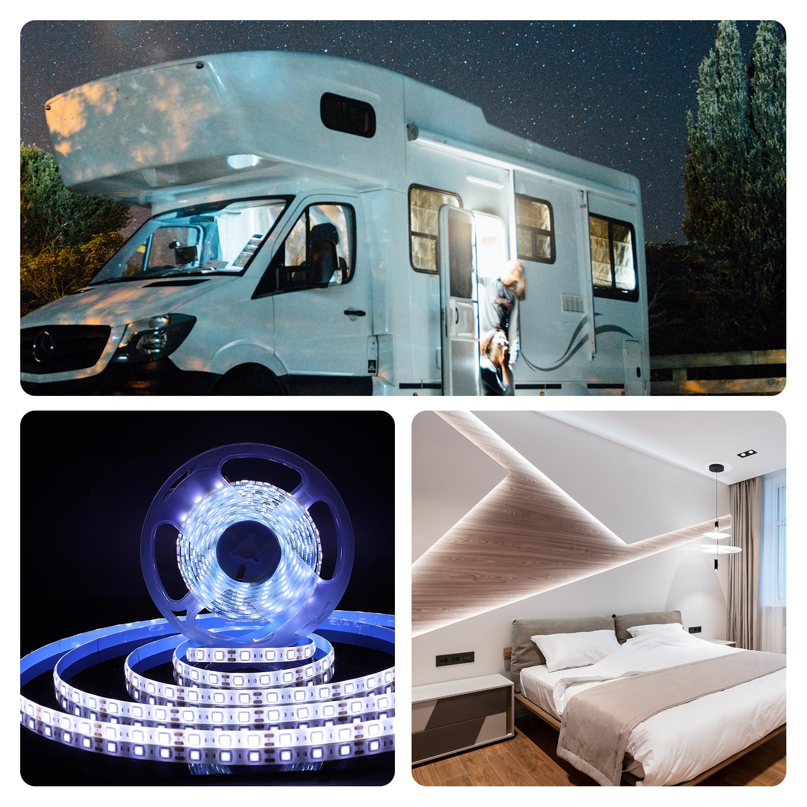 SAVITA Kit Luce LED per Camper 12V 5m Bianco