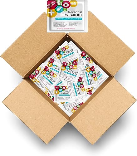 Miniatura 1 de Kit personal de primeros auxilios – Caja de 60 | Limpiar, tratar, proteger pequeños cortes, rasguños y quemaduras | Perfecto para el hogar, oficina,