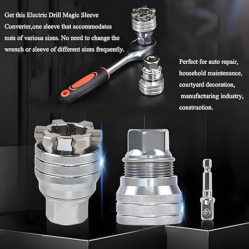 Miniatura 4 de Llave de Zócalo Universal Ajustable Mejorada, Llave de Zócalo Manual, Manga Multifuncional, Herramientas de Zócalo Universal 10mm-19mm para Ratón de