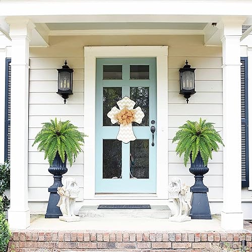 Miniatura 4 de Helechos artificiales para exteriores e interiores, helechos artificiales grandes de 40 pulgadas de 39 Fronds, planta falsa de helecho Boston para