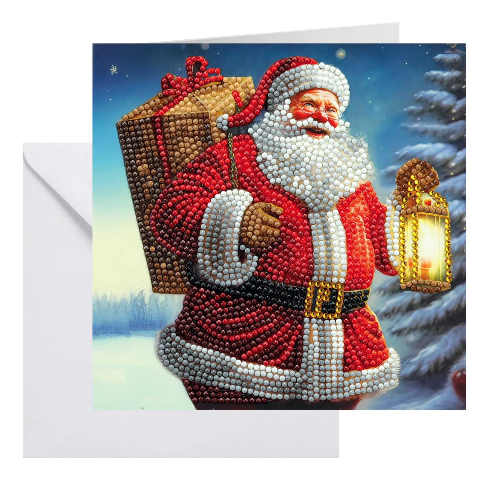 Crystal Art Red Bringing Joy Card 18X18cm Kit Craft Buddy Christmas