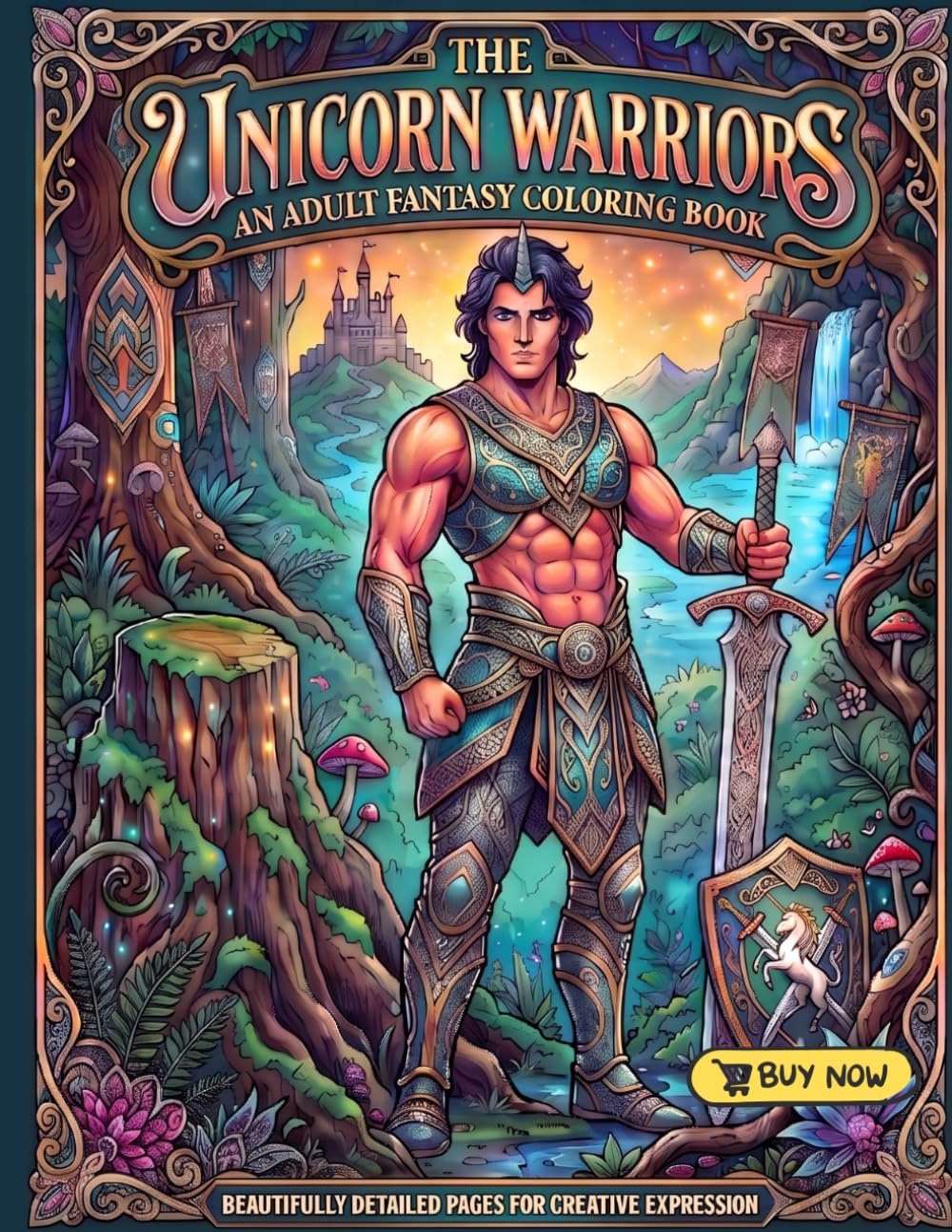 The Unicorn Warriors: An adult fantasy coloring book