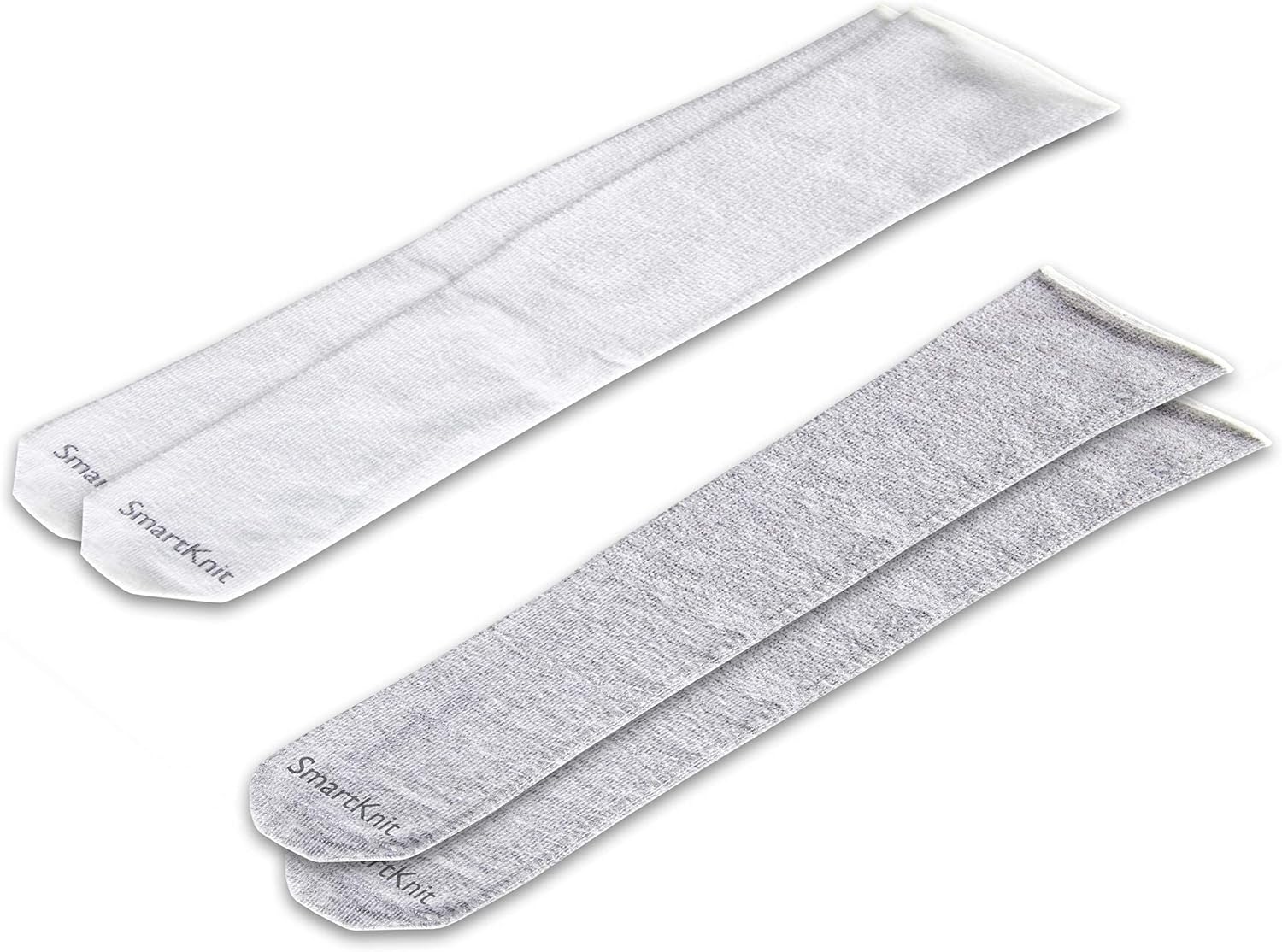 Adult AFO Interface Seamless Sensitivity Socks - 2 Pack (White & Gray, Adult Regular)