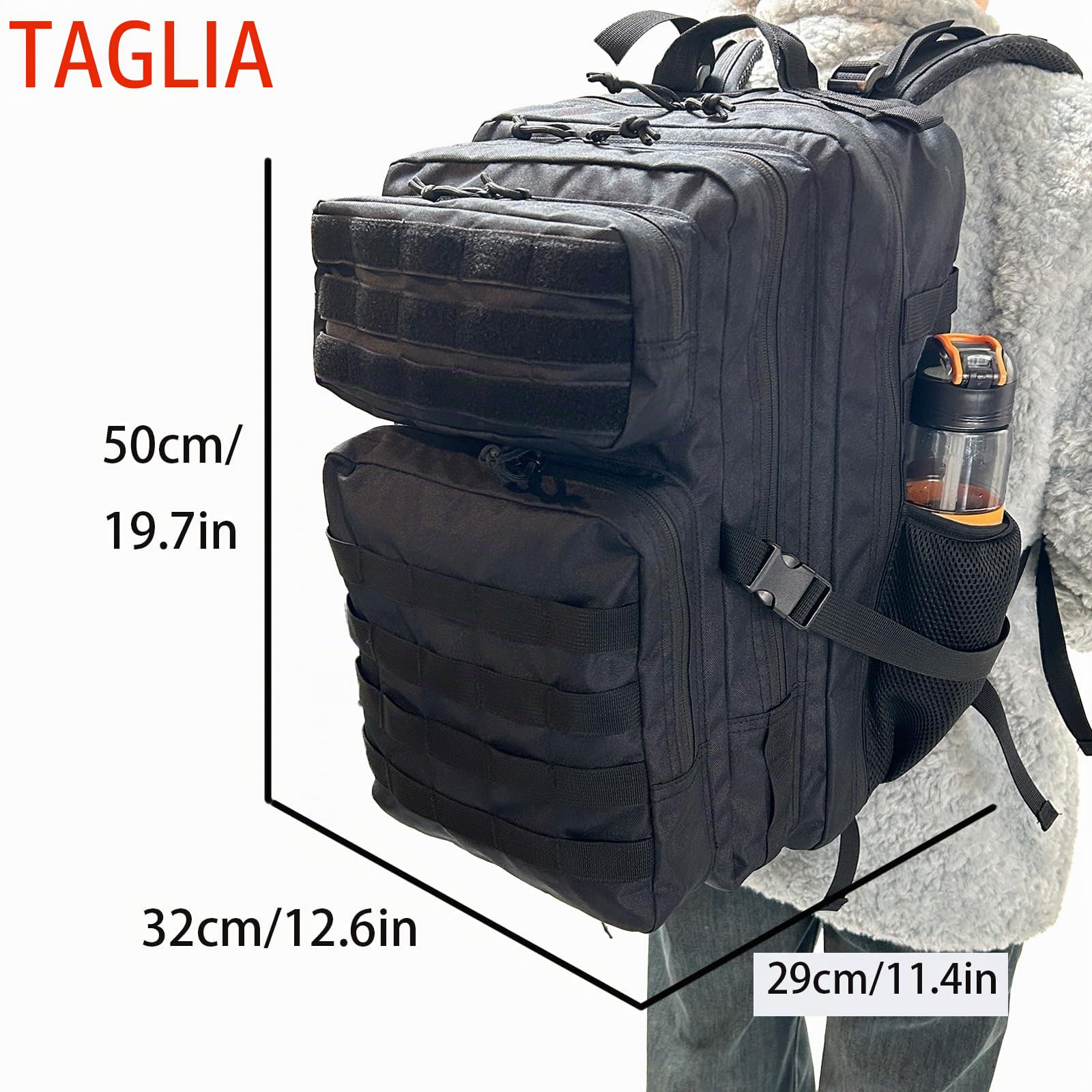 50L Zaino Militare Tattico Degli Uomini Zaino Trekking Da Caccia Dell'esercito Con Il Supporto Della Bottiglia Borsa Di Sopravvivenza Degli Uomini