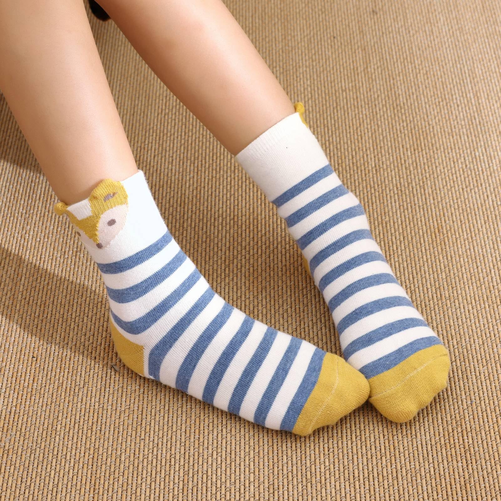 Artfasion Calcetines de algodón para niños: bonitos calcetines de dibujos animados, suaves, divertidos, transpirables, para niños y niñas