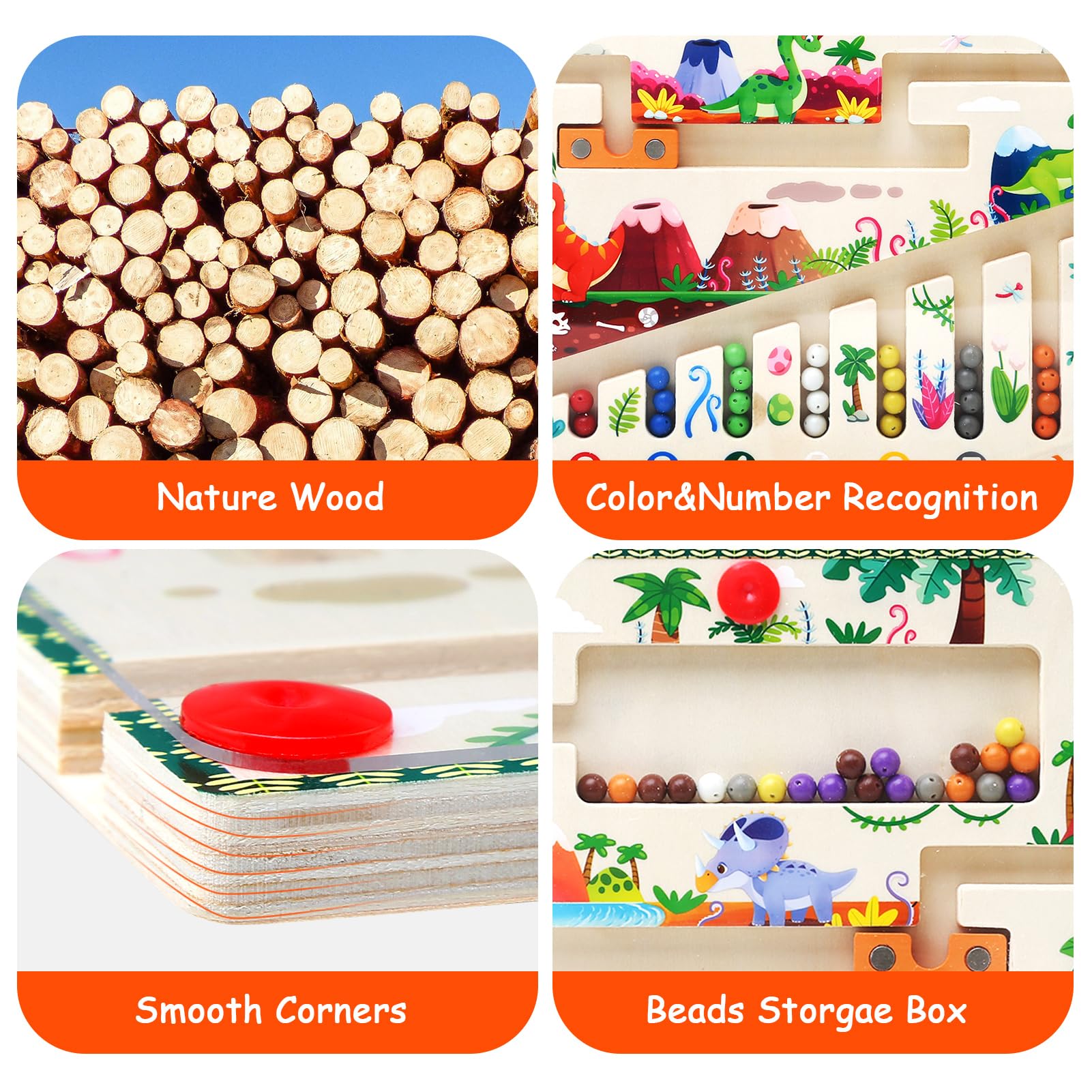 Jeux Labyrinthe Magnetique Enfant,Jouets éducatifs Montessori Magnétique Bois 3 4 5 6 Ans