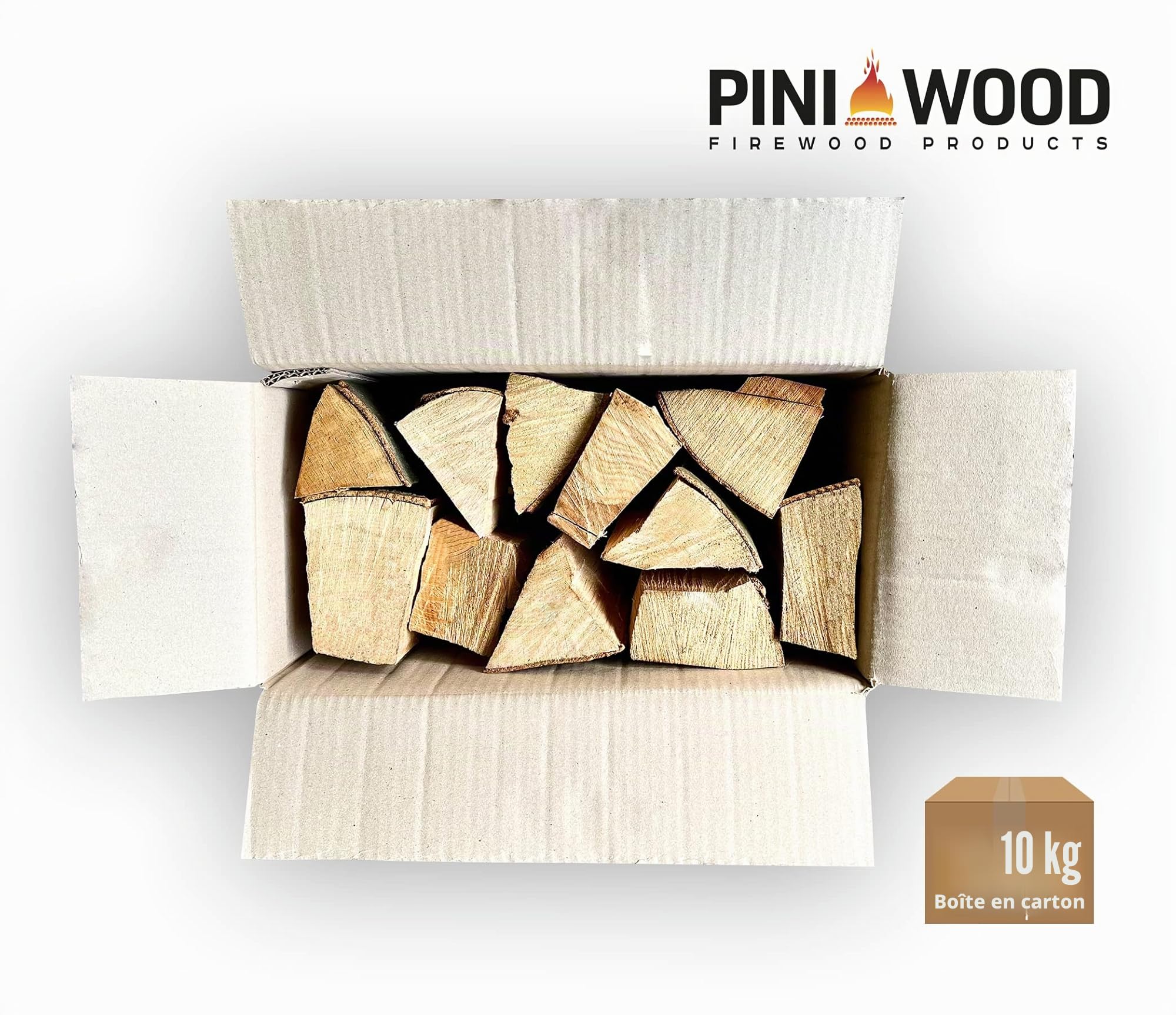PINI Bois de chauffage en hêtre de 10 kg - Compatible four - Pour cheminée, grill, brasero - Four à pizza - Fumoir