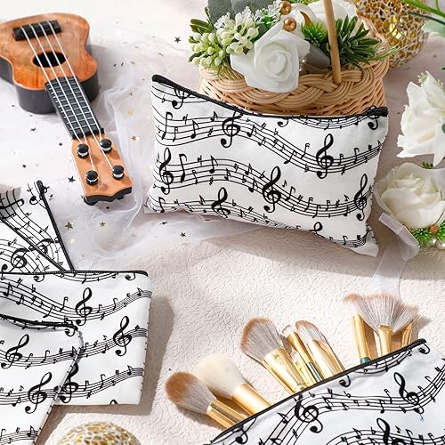 Miniatura 5 de Sweetude 10 bolsas de maquillaje para notas musicales, regalo para profesores de música, para mujeres, amantes de las gracias, bolsa de cosméticos,