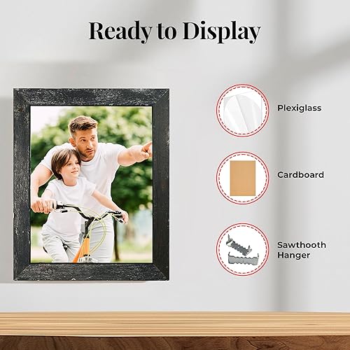 Miniatura 5 de BarnwoodUSA - Marco de fotos rústicas de 3.81 cm.  1 12 pulgadas de ancho, 100% madera reciclada, color gris, Madera, negro (Smoky Black), 16x20