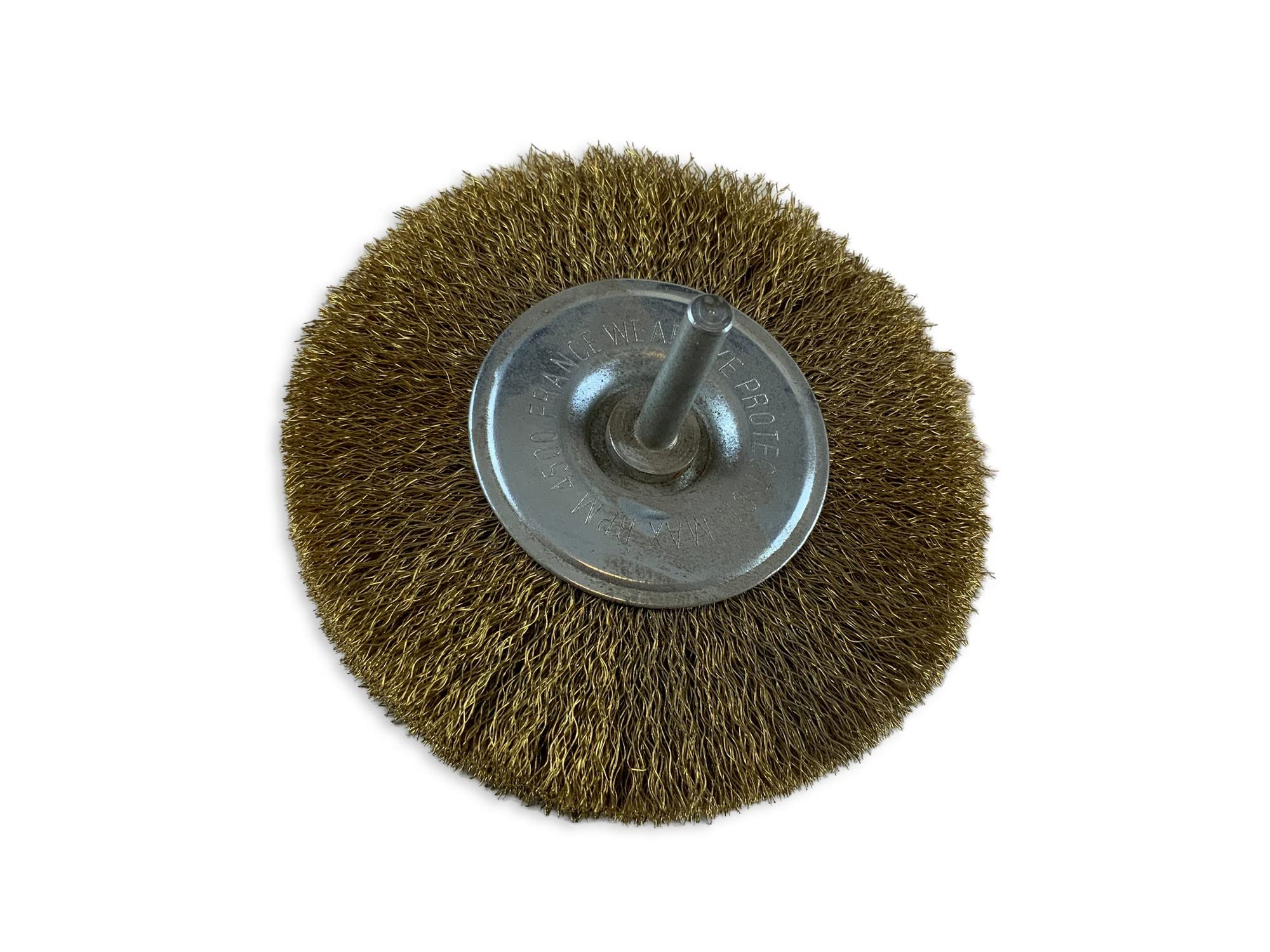 Kibros Brosse rot. circ. laiton souple Ø 100 mm 18 mm 3 rangs tige