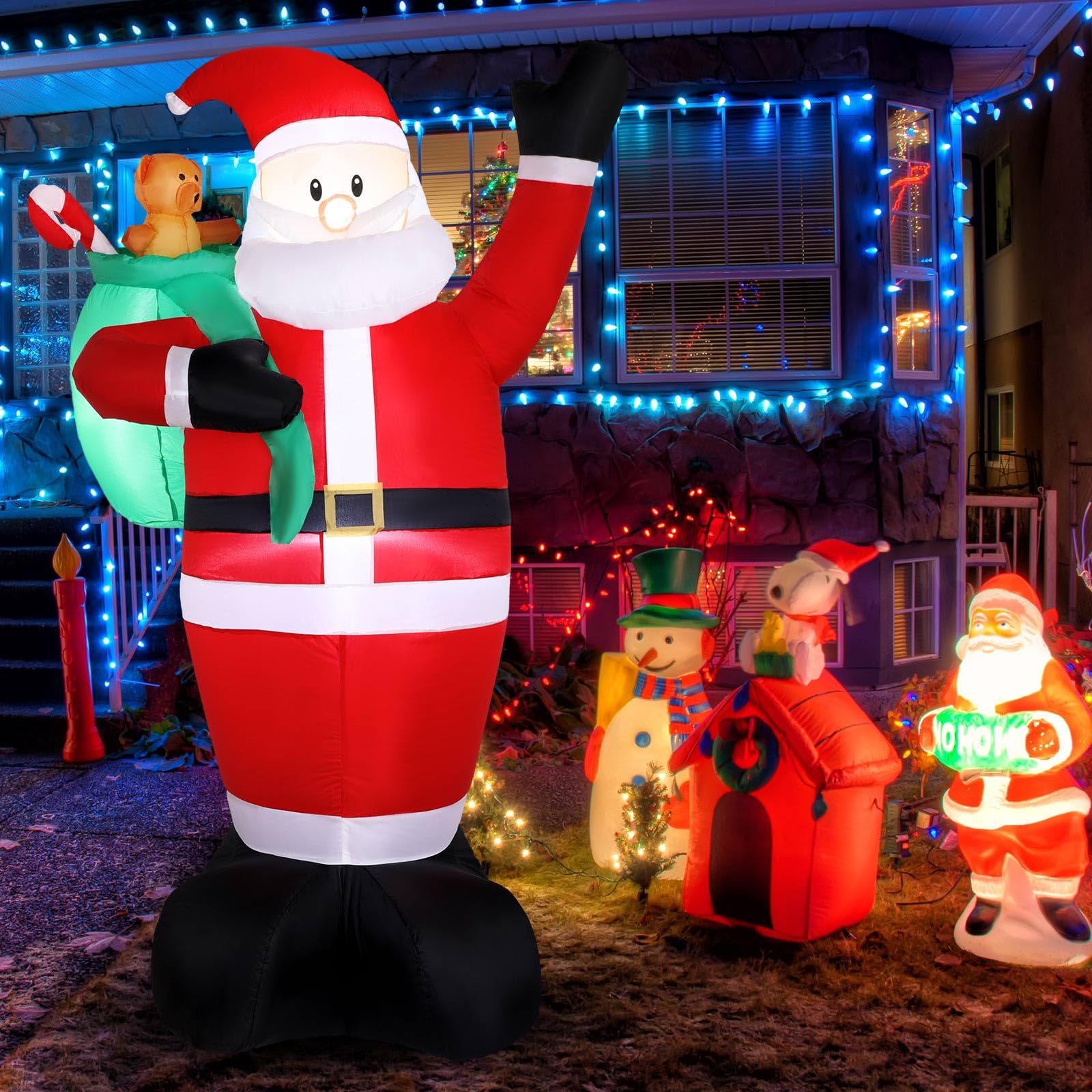 Santa Tree Snowman Inflatable Snapklik.com : Shappy 6 Ft Christmas Inflatables Outdoor Decorations ...